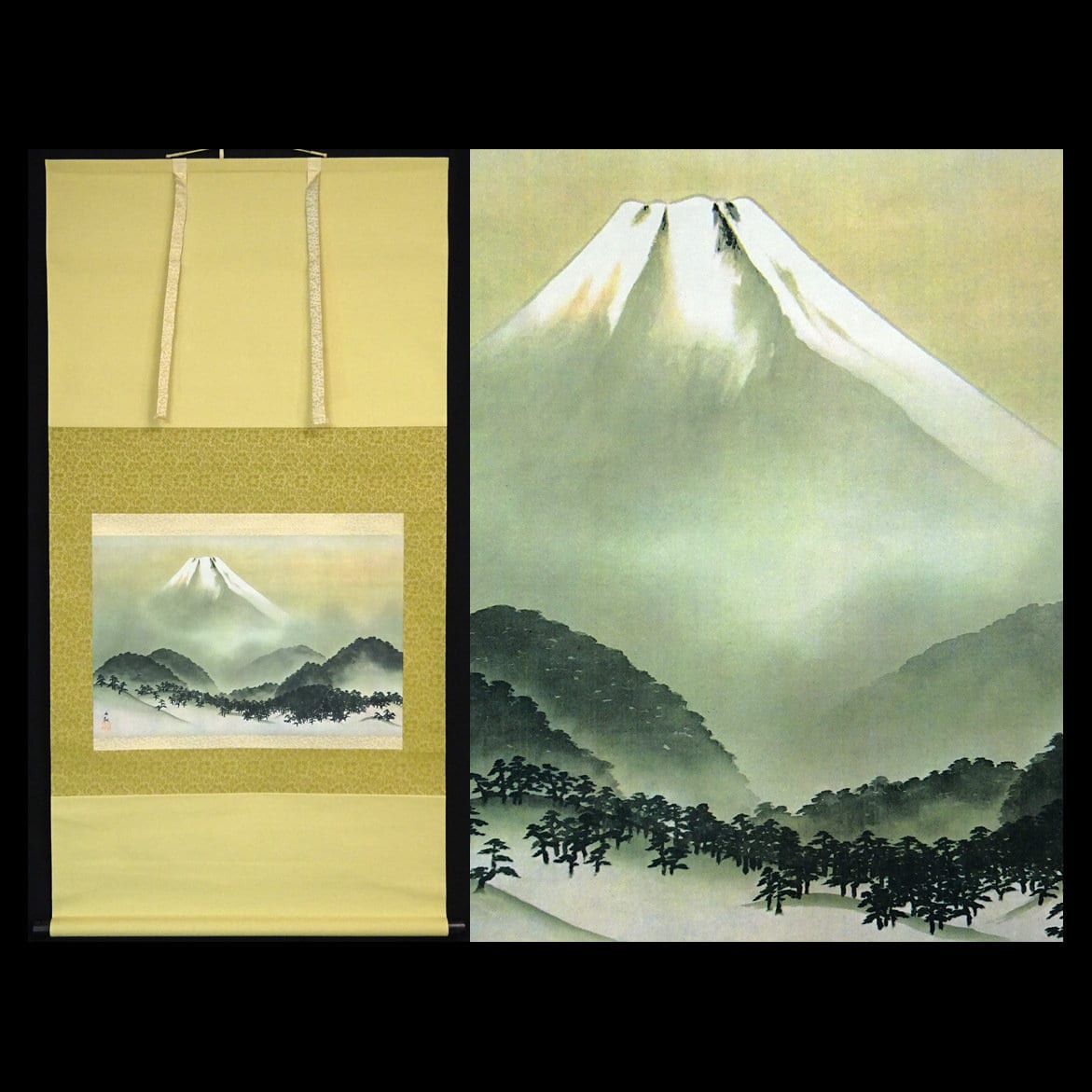 複製 掛軸 共箱付 横山大観 『名品 霊峰富士図』 絹本 掛け軸 - Etsy 日本
