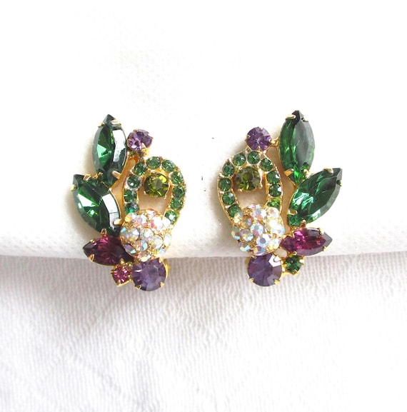 ジュリアナ スイカ＆グリーンラインストーン ヴィンテージジュエリー