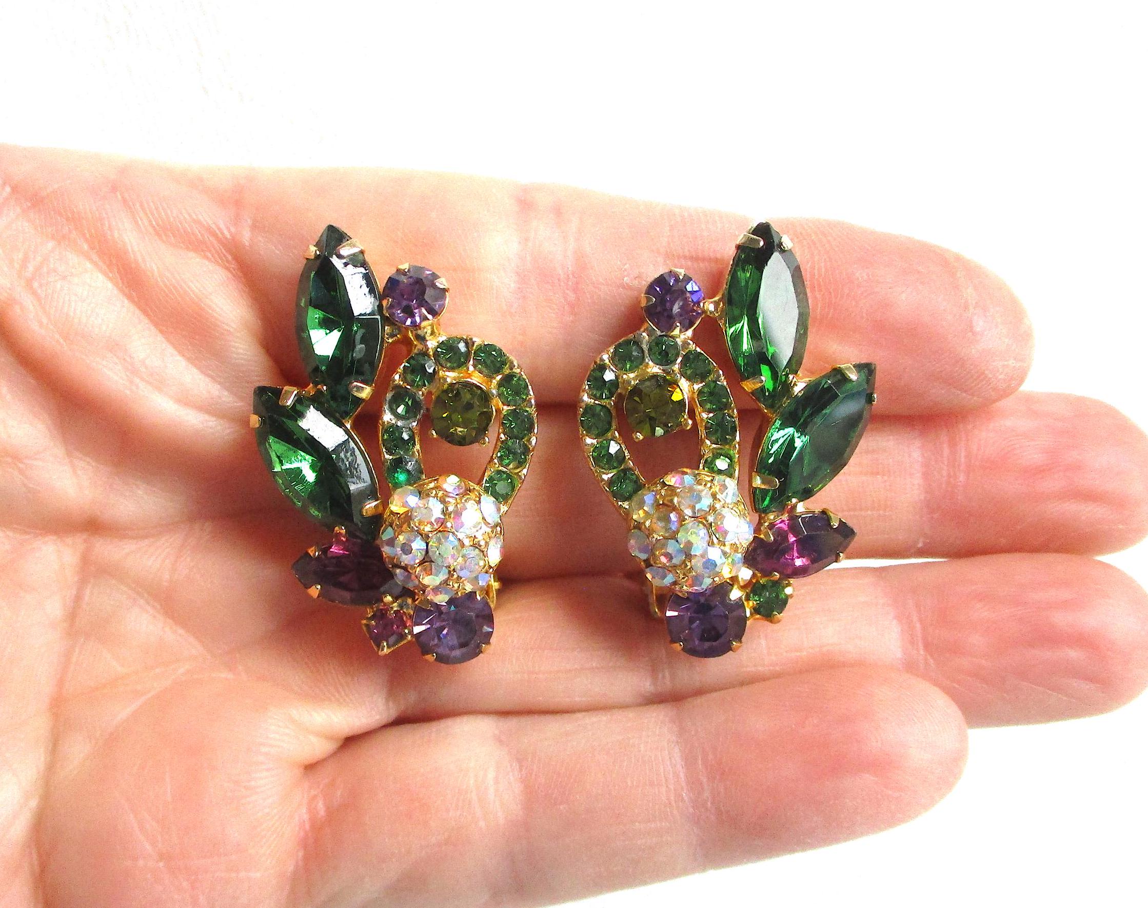 ジュリアナ スイカ＆グリーンラインストーン ヴィンテージジュエリー