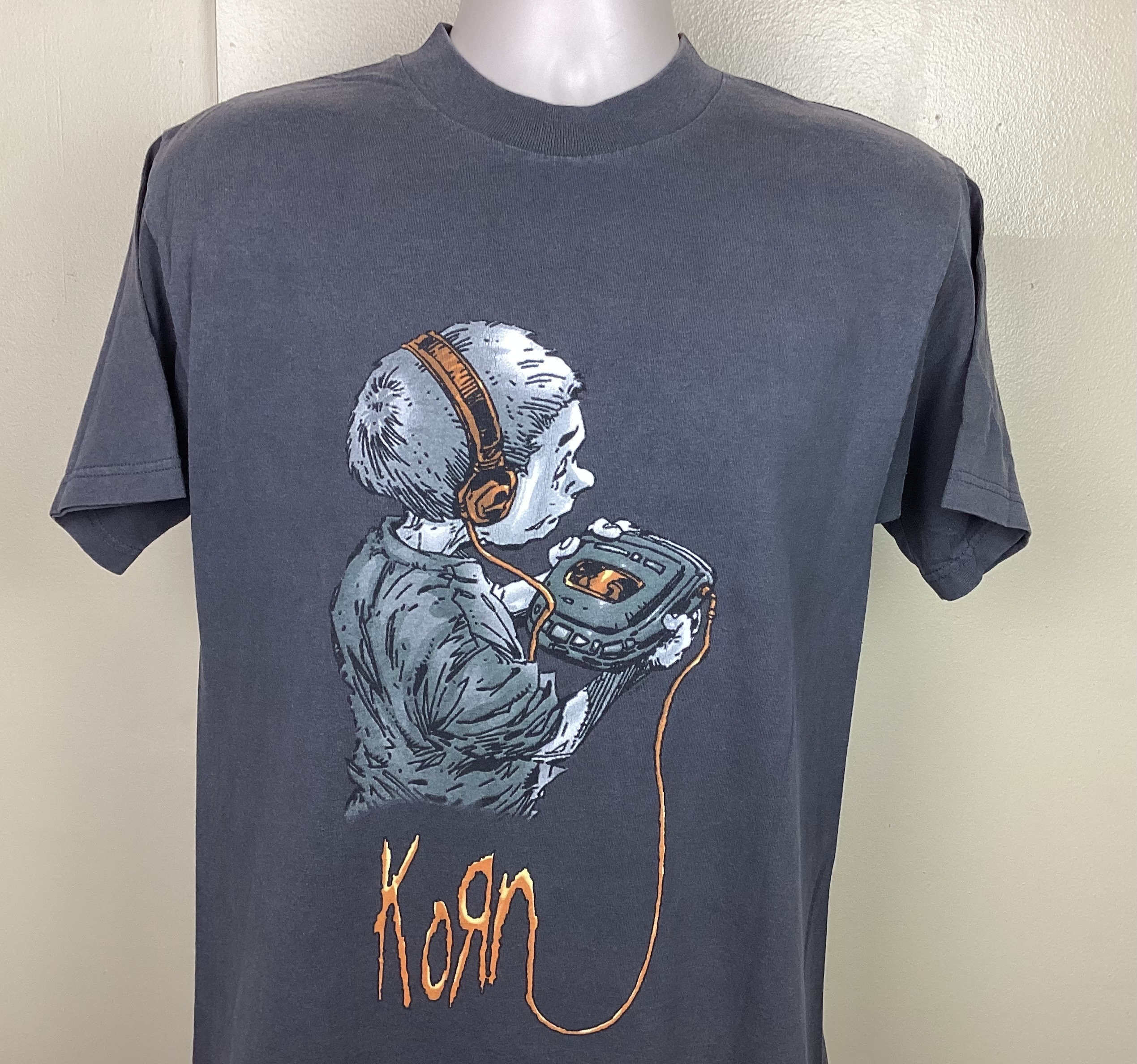 Vtg 1998 Korn Follow the Leader T-shirt Gray M 90s Nu Metal Hard