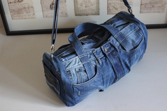 Denim Bag, Recycled Denim, Big Bag, Casual Bag, Sport Bag, UNISEX