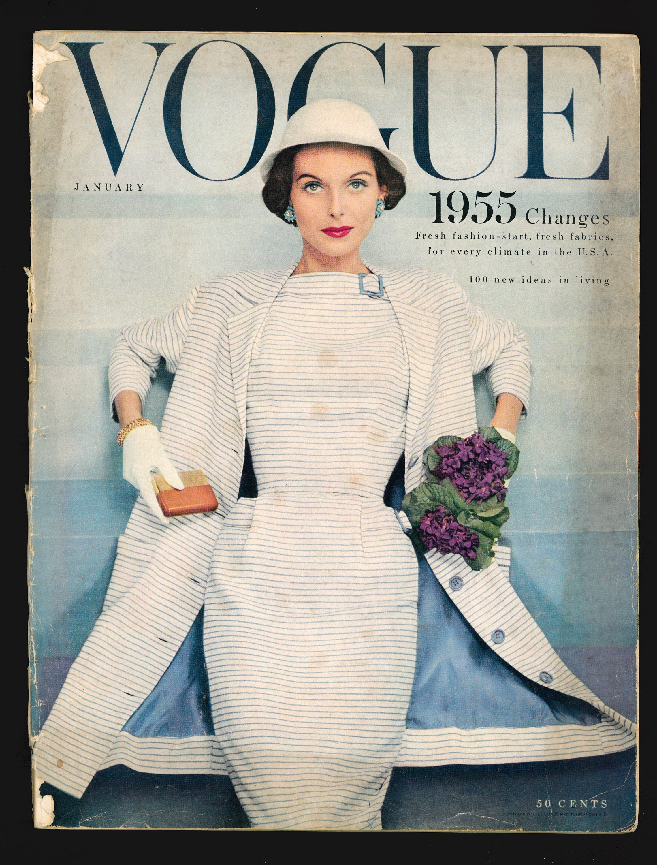 Vogue US Jan 1955 Original Vintage Magazine Erwin Blumenfeld Cole