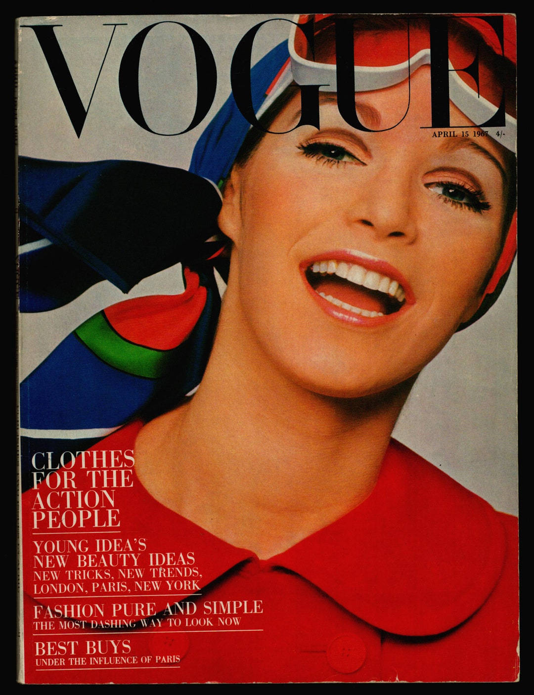 Vogue April 15 1967 Original Vintage Fashion Magazine Twiggy