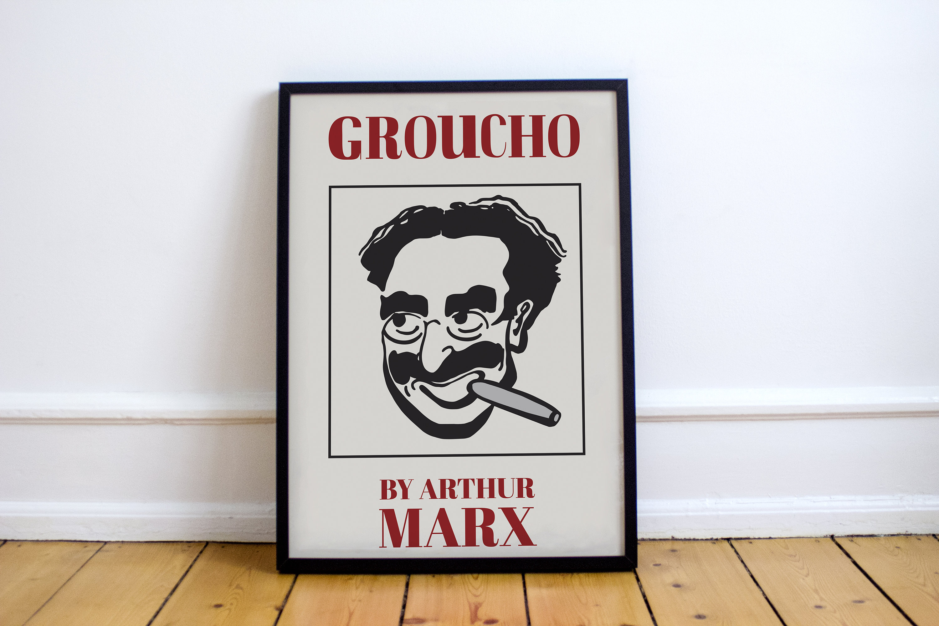 Groucho Marx Poster. Redrawing of Arthur Marx Book 'groucho'. Duck