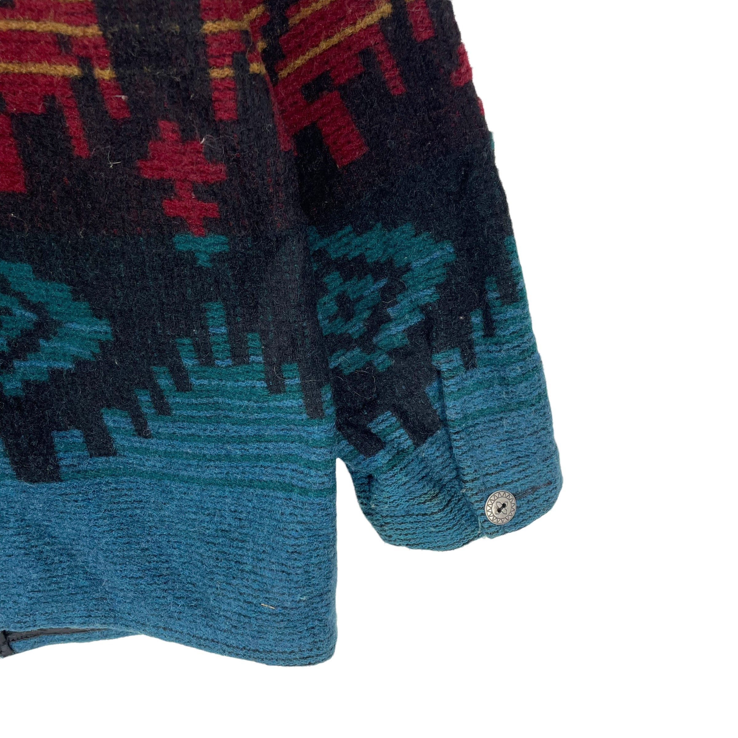 Vintage 90s Woolrich Aztec Wool Zipper Jacket Native Navajo