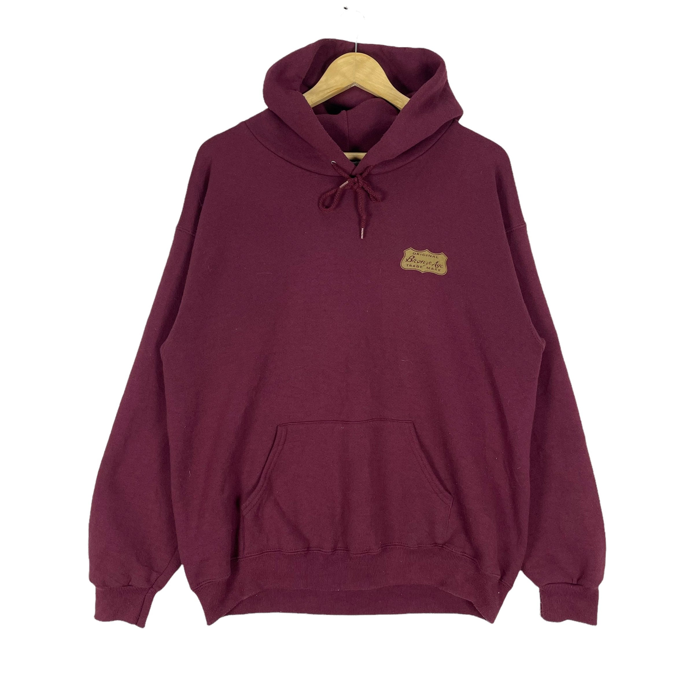 Vintage Bronze Age Hoodie: 90s Skate Surf Sweatshirt (size Large