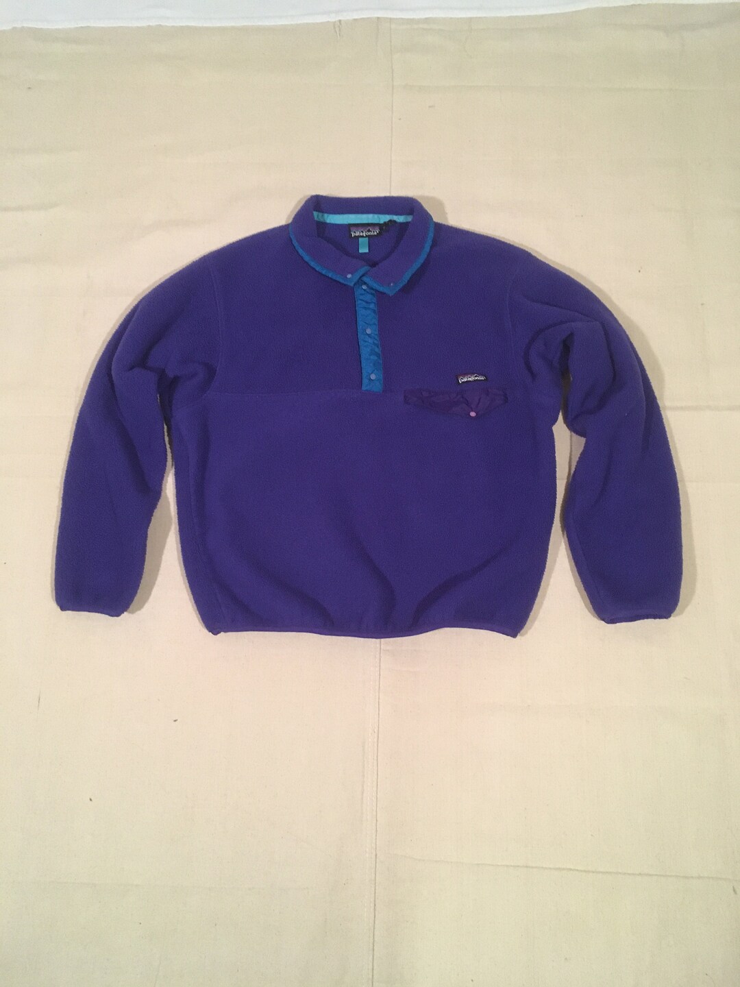 Vintage 90s 1992 Patagonia Synchilla Snap T Purple Fleece Jacket