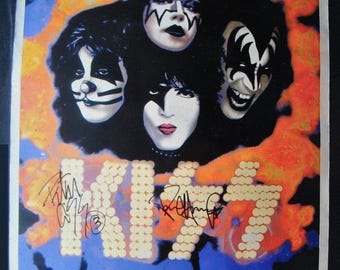 KISS ネオン ブラックライト ポスター ベルベット フロック 音楽記念品