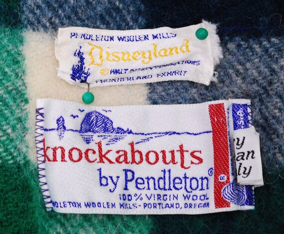 Vintage 1960's Green Plaid PENDLETON KNOCKABOUTS Poncho Blanket