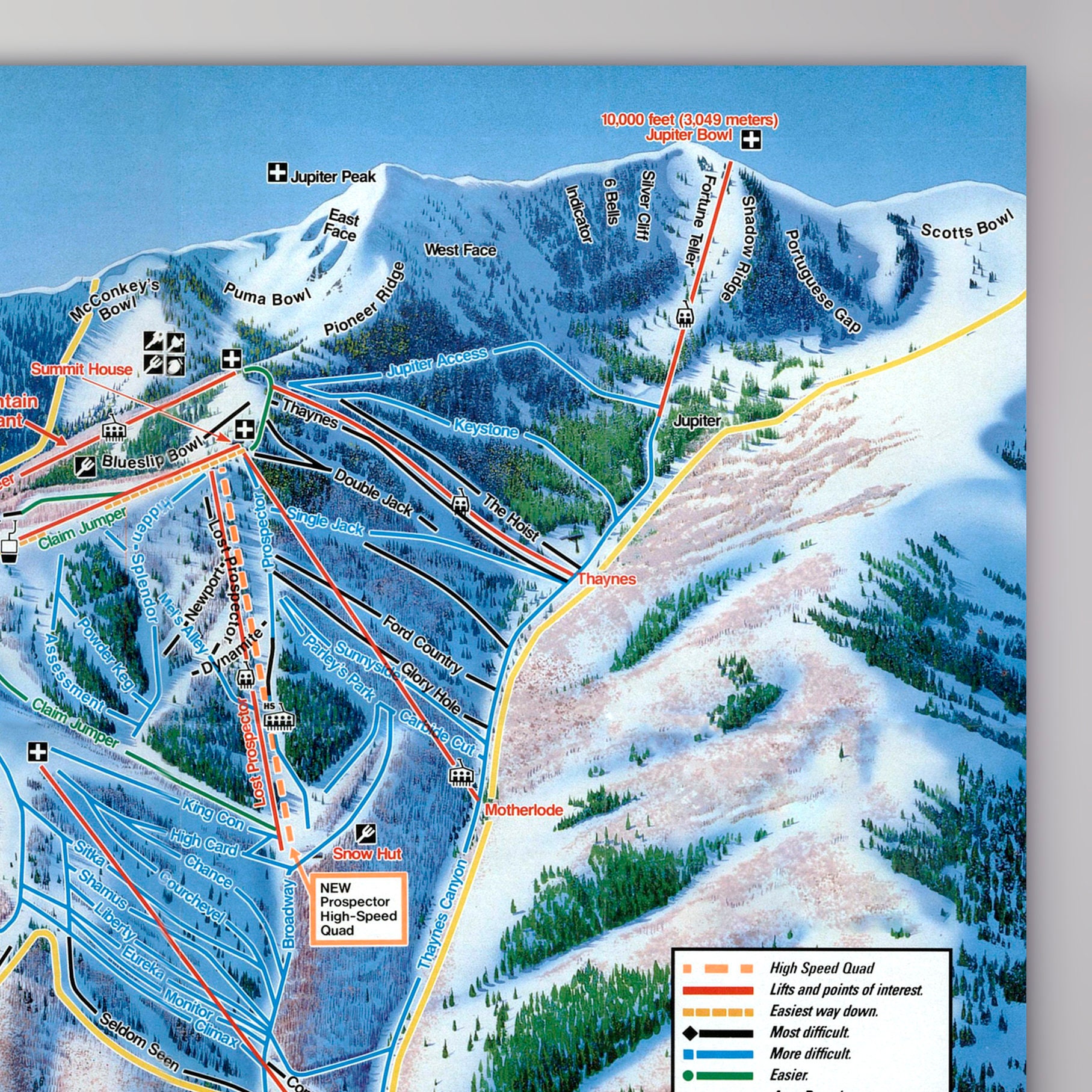 Park City Mountain Resort Licensed Trail Map - Large Canvas 30