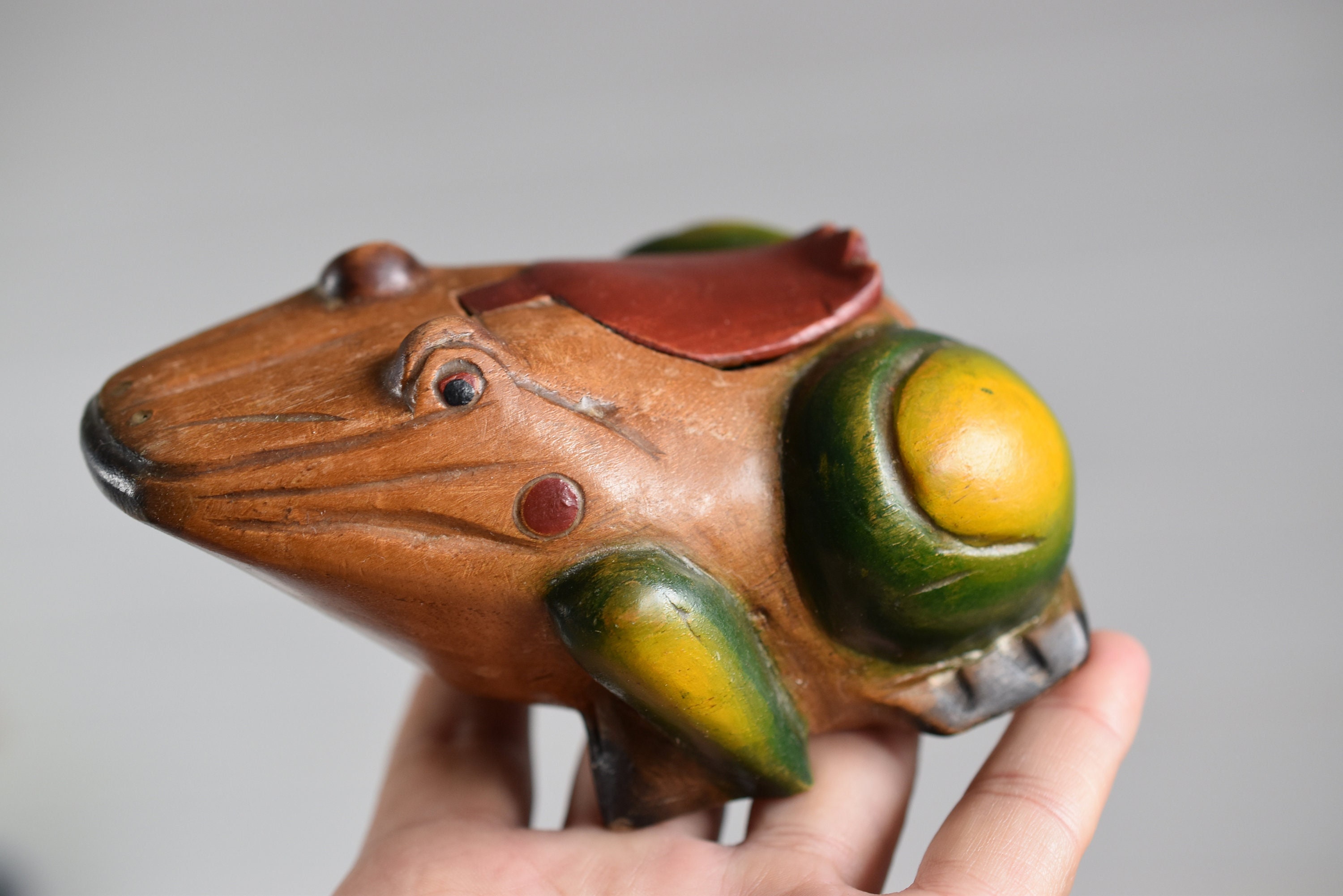 Vintage Hand-carved Wooden Frog Inkwell: Desk Decor Sculpture - Etsy