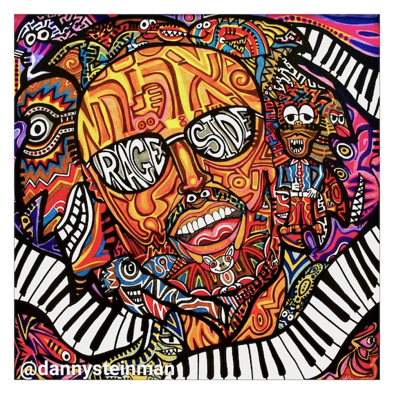 フィッシュ サイケデリック アート ポスター プリント レオ 14 x 14