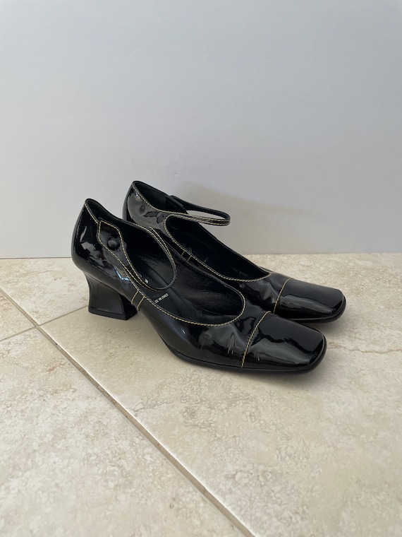 Vintage Y2K Prada Black Patent Leather Mary Jane Heels - Etsy