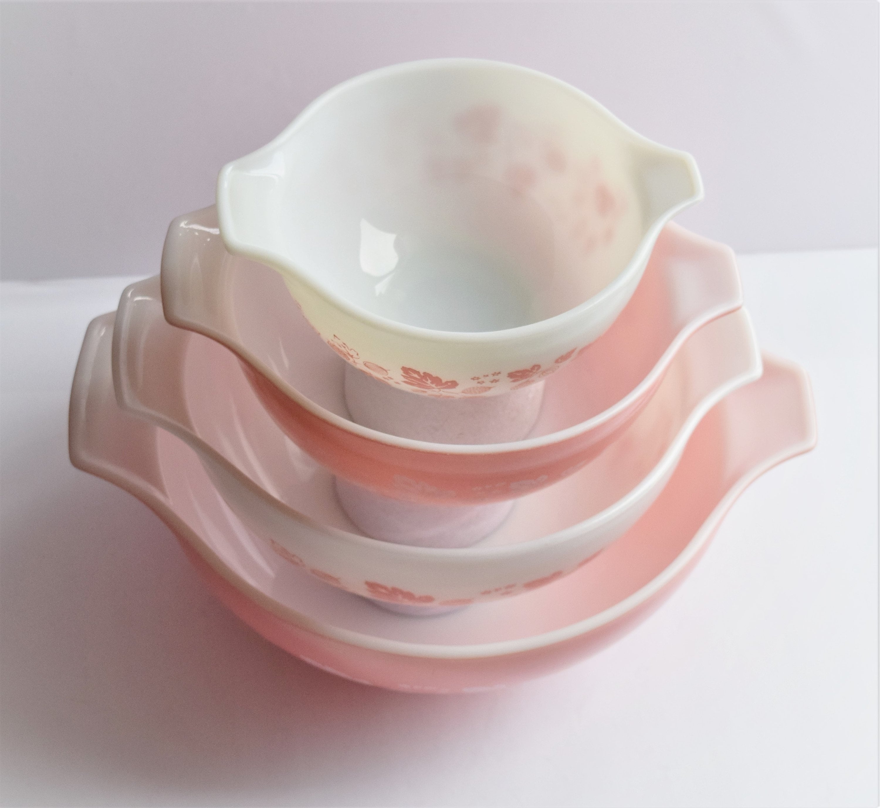 パイレックス ピンク グースベリー シンデレラ ミキシングボウル 4個