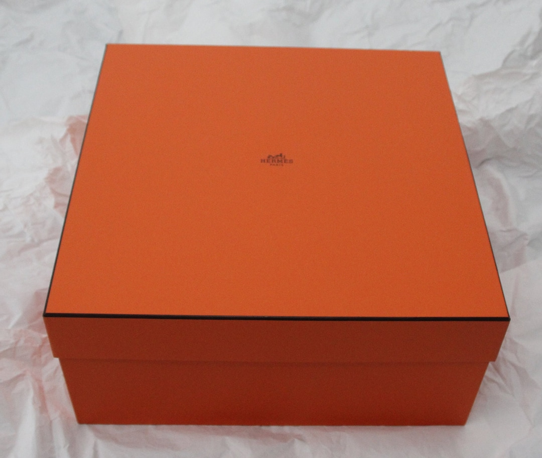 Large Rectangular Hermes Box Birkin Kelly Storage Orange Clothes