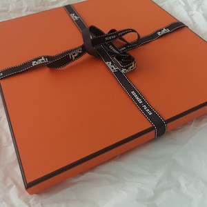Extra Large Orange Hermes Shopping Bag Gift Wrapping Elegant Gift