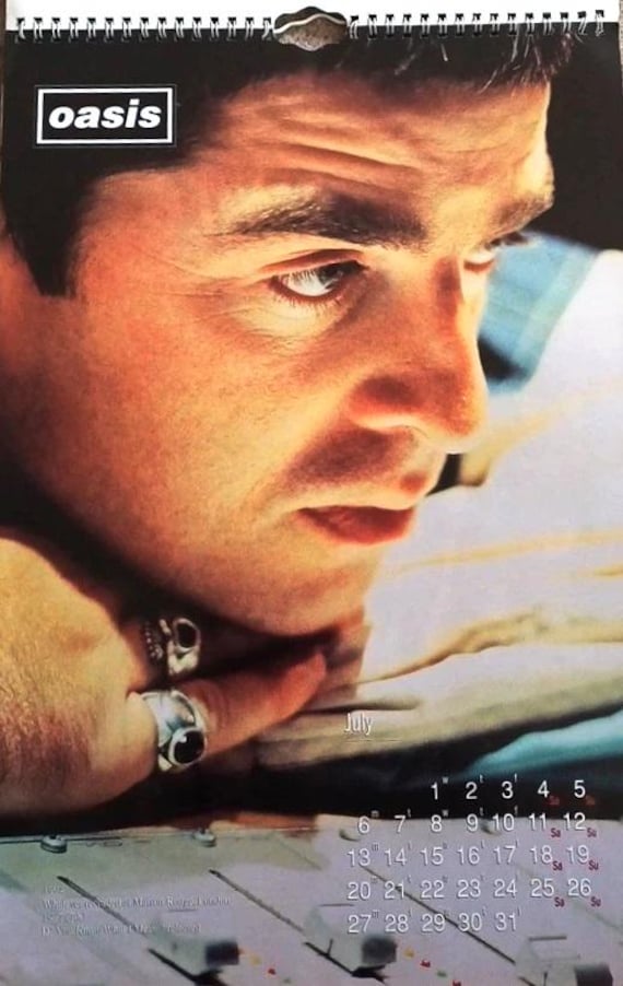 1998 Oasis Calendar. Dates Match 2026 Large Photos Noel Liam
