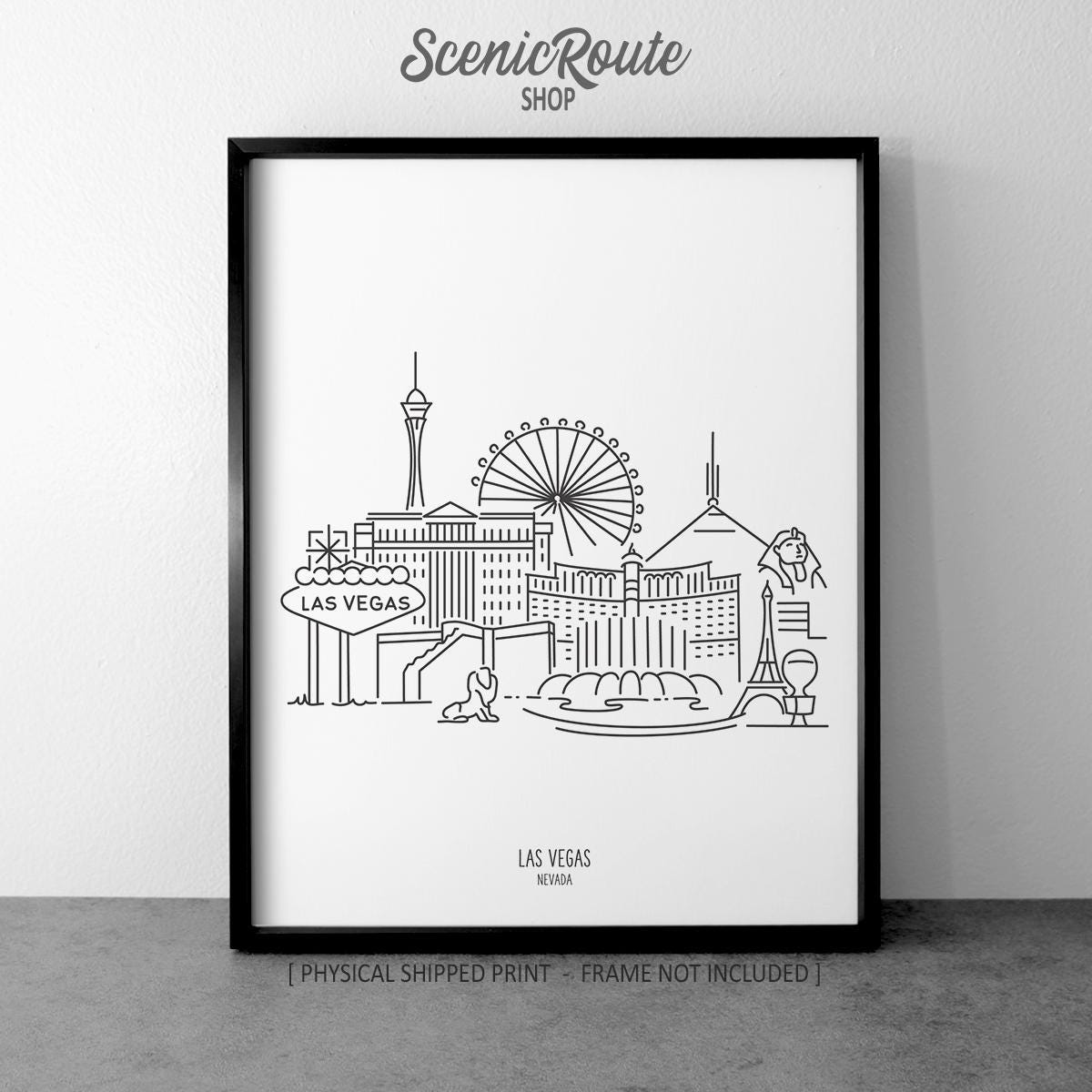 Las Vegas Skyline Drawing Art Print: Nevada Minimalist Line Art