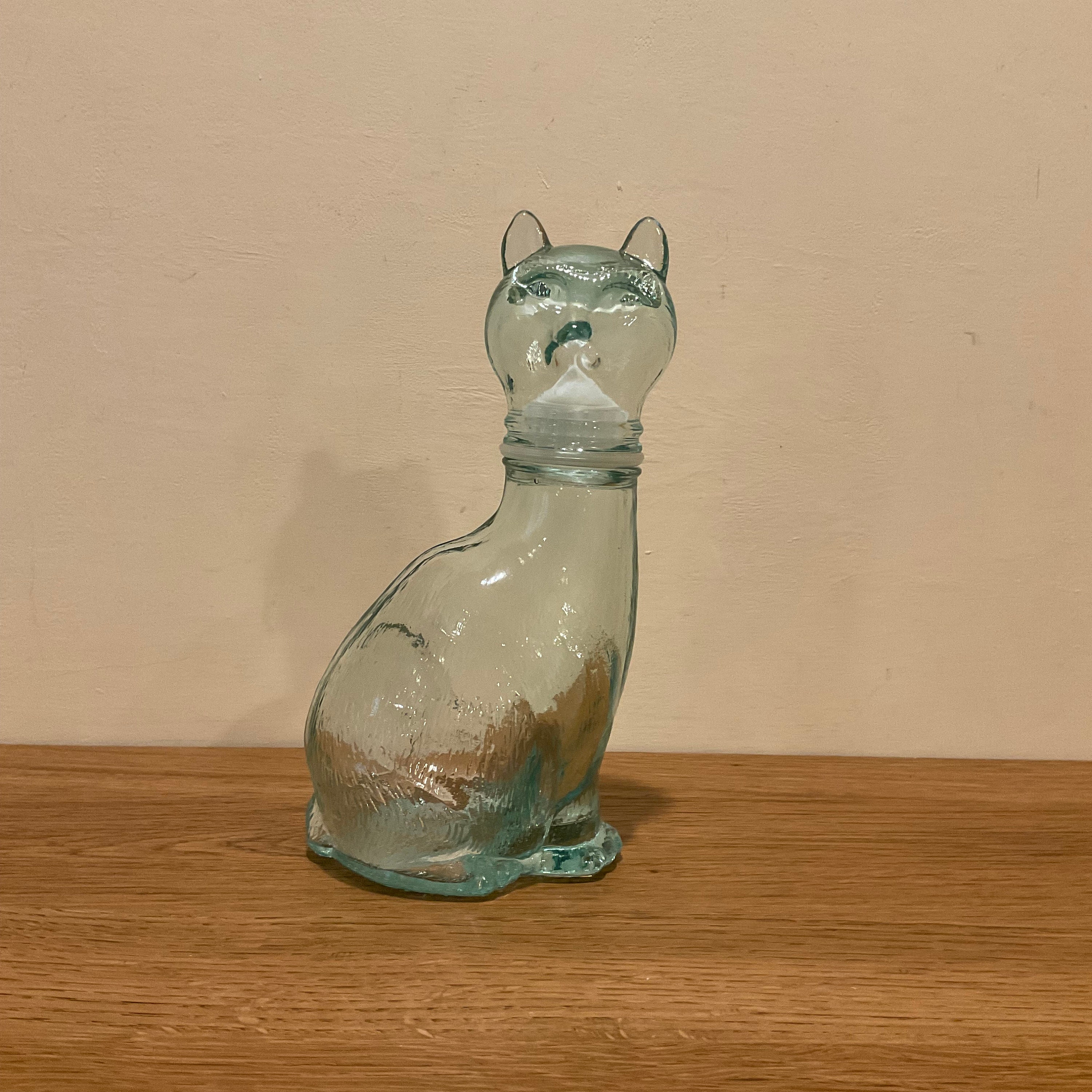 Vintage Italian Glass Cat Decanter Bottle by Vetreria Etrusca