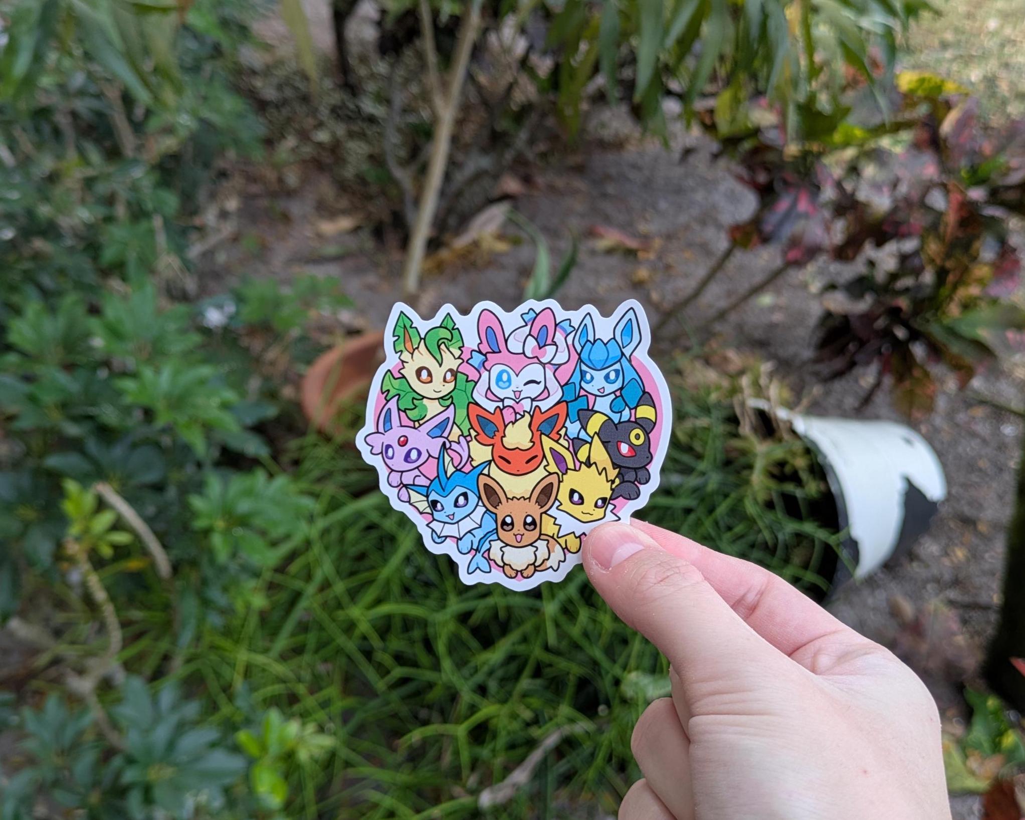 ポケモン イーブイ進化版 イーブイ ハート ちび ビニールステッカー