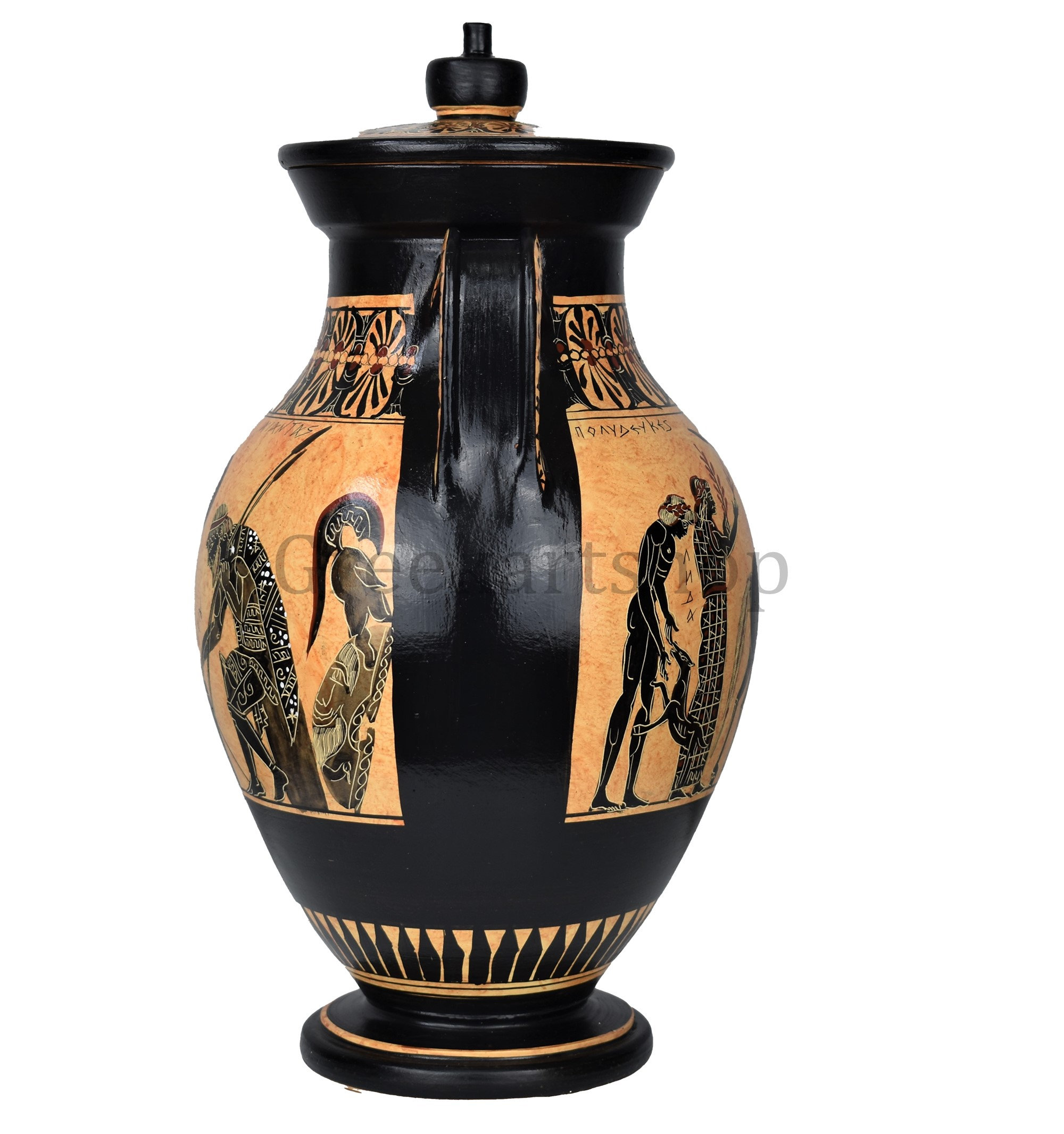 送料無料・蔵出し】古代ギリシャ 花瓶 黒絵式陶器 ギリシャ陶器 送料