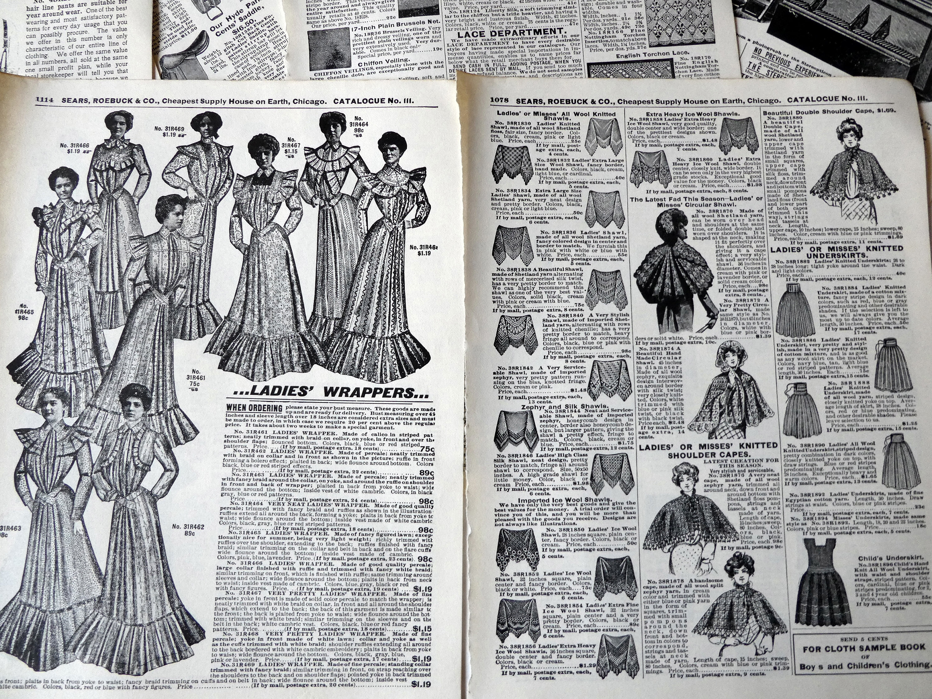 1897 Sears Roebuck & Co Catalogue Pages, 20 Pages Reprinted 1968