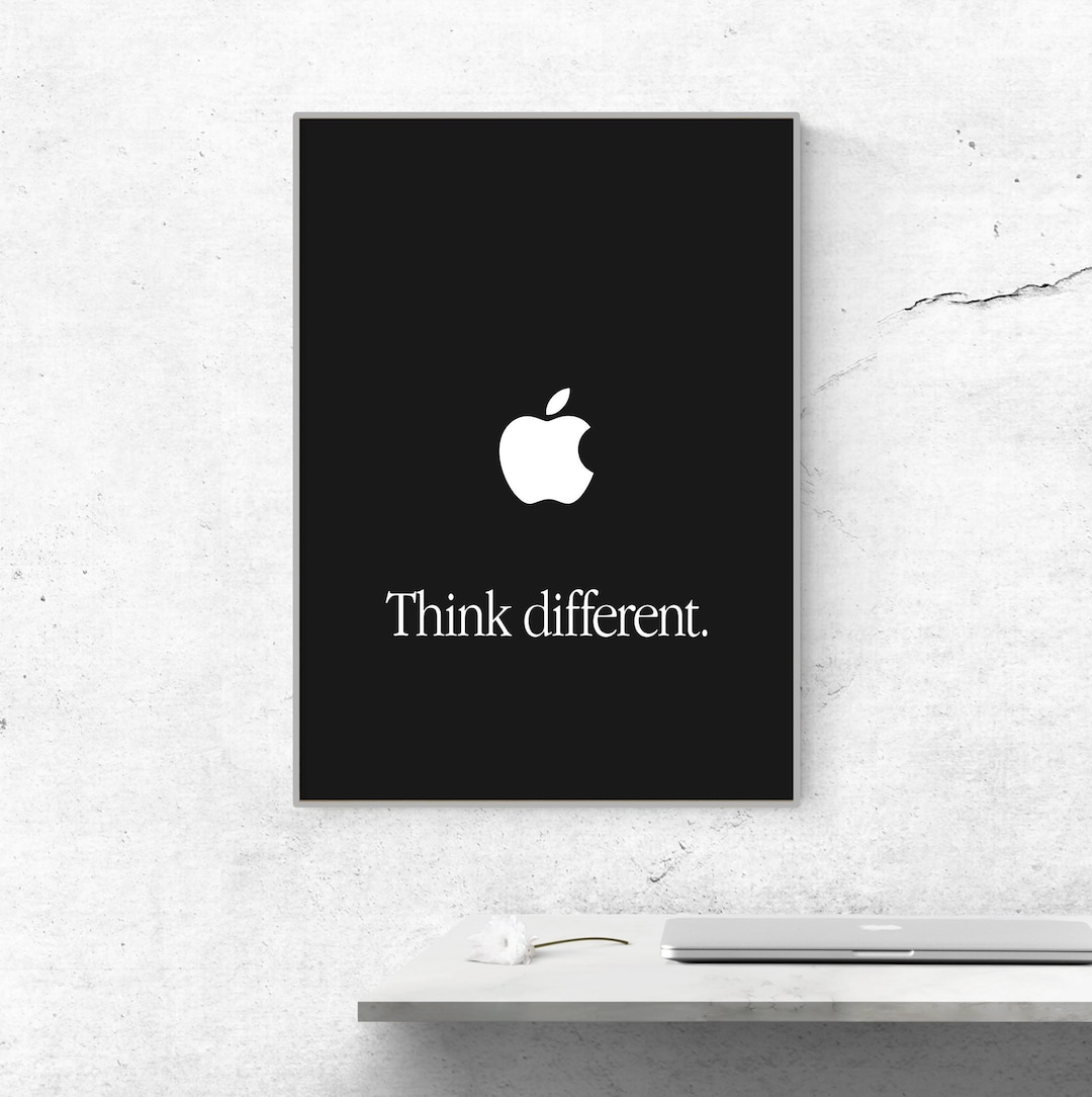 Apple Think Different Poster: Minimalist Office Decor (digital