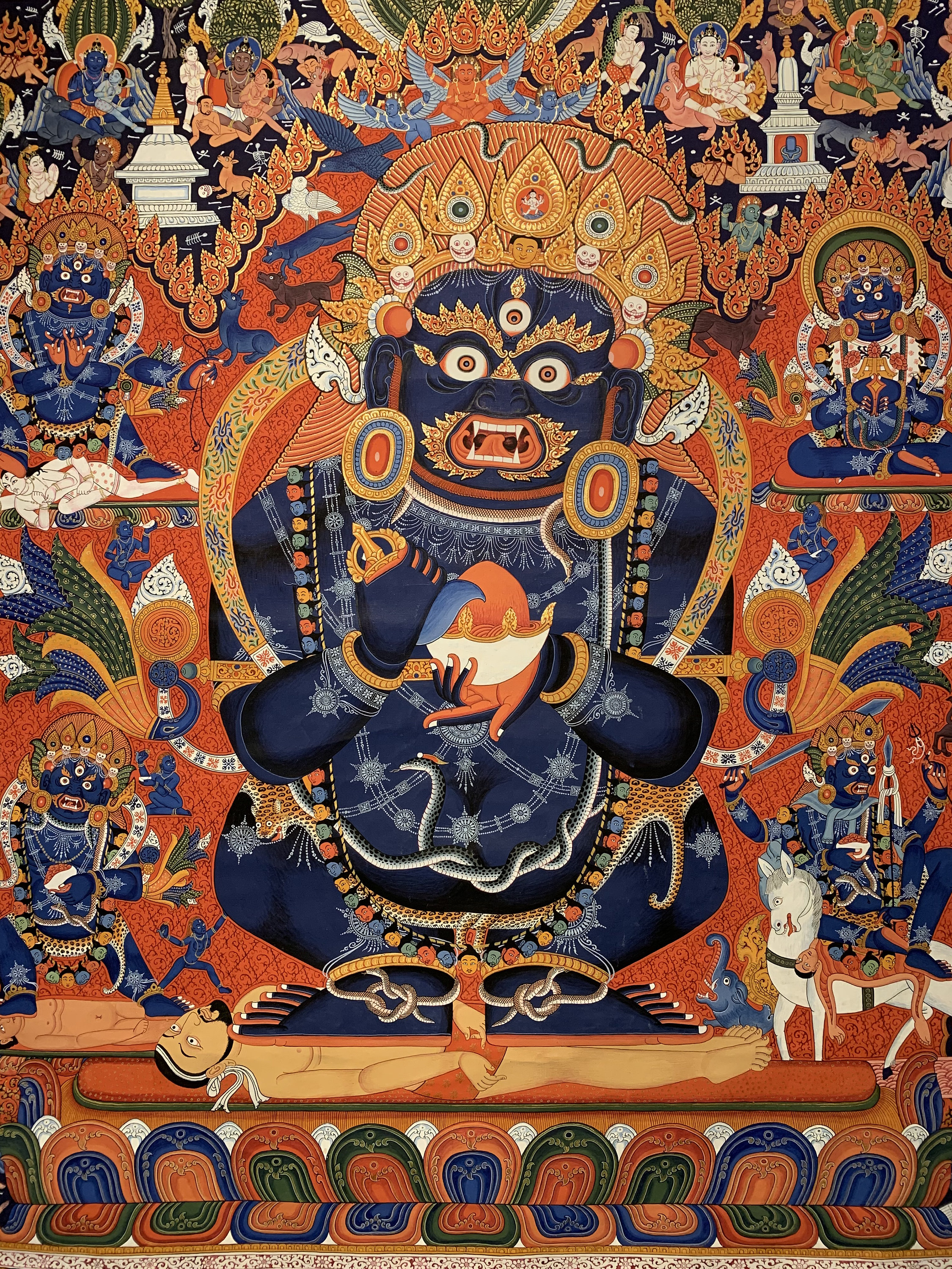 ネワール マハーカラ タンカ: 手描きのチベット仏教の守護芸術 - Etsy 日本