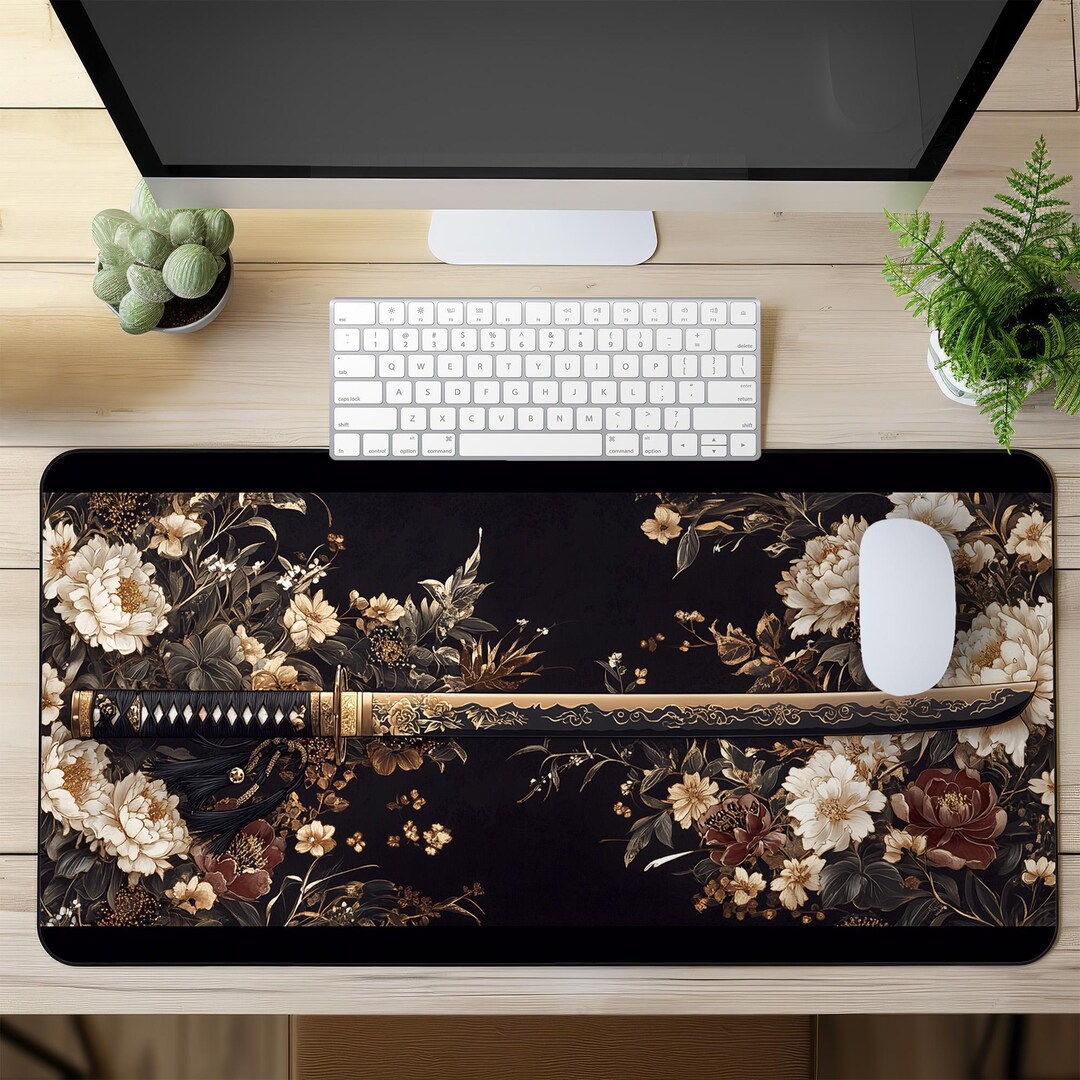 Samurai Sword Katana Gaming Mouse Pad XXL – Large Desk Mat With