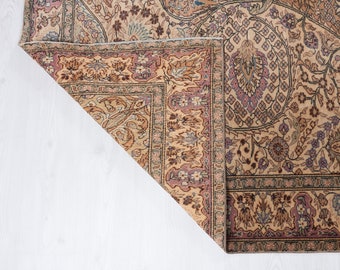 6x9 ベージュ トルコ ウシャク ラグ：ヴィンテージ ウール アナトリア