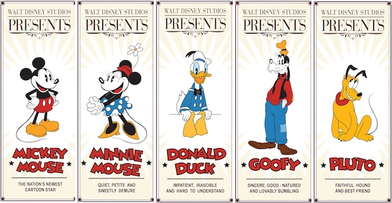 ミッキーマウス、ミニーマウス、ドナルドダック、プルート、グーフィー