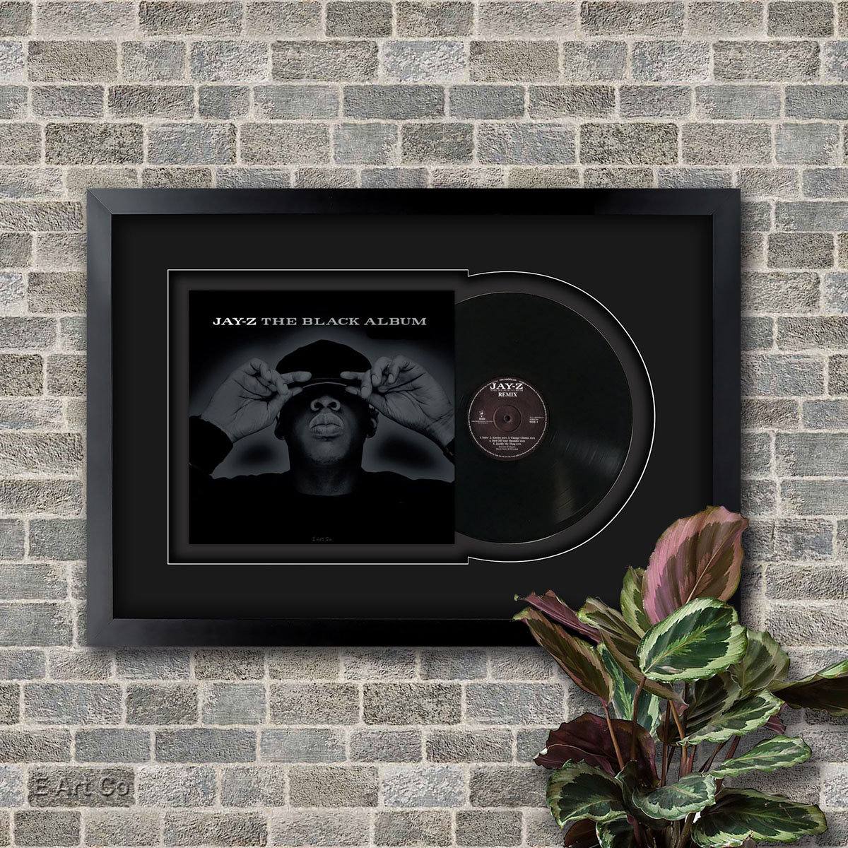 Jay Z, the Black Album, Vinyl LP Record Framed and Ready to Hang