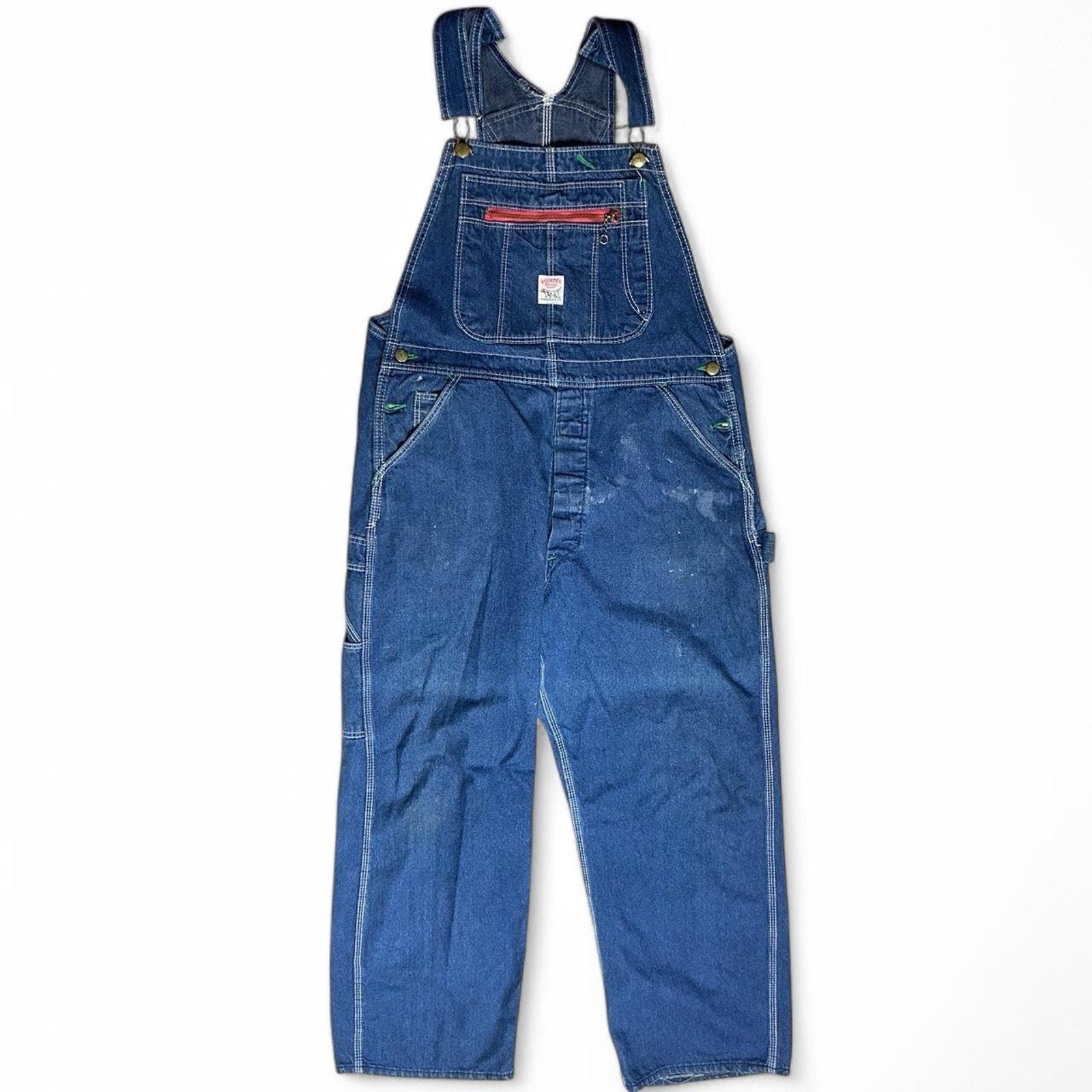 Pointer Brand USA Denim Workwear High Back Overalls Dark Wash