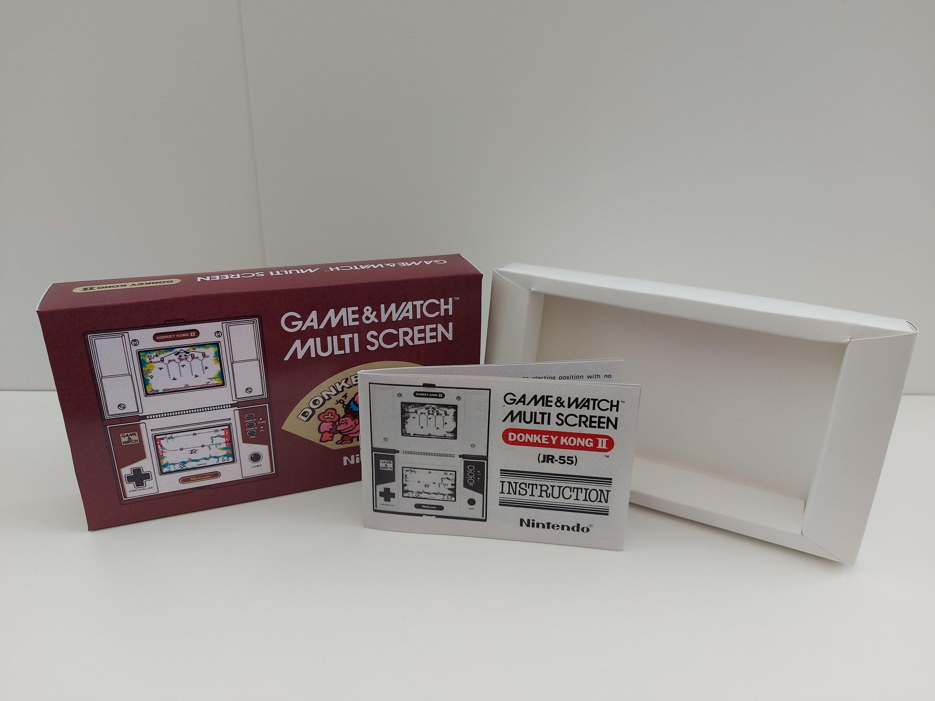 Donkey Kong 2 JR-55 Game & Watch Box Manual and Tray - NO GAME