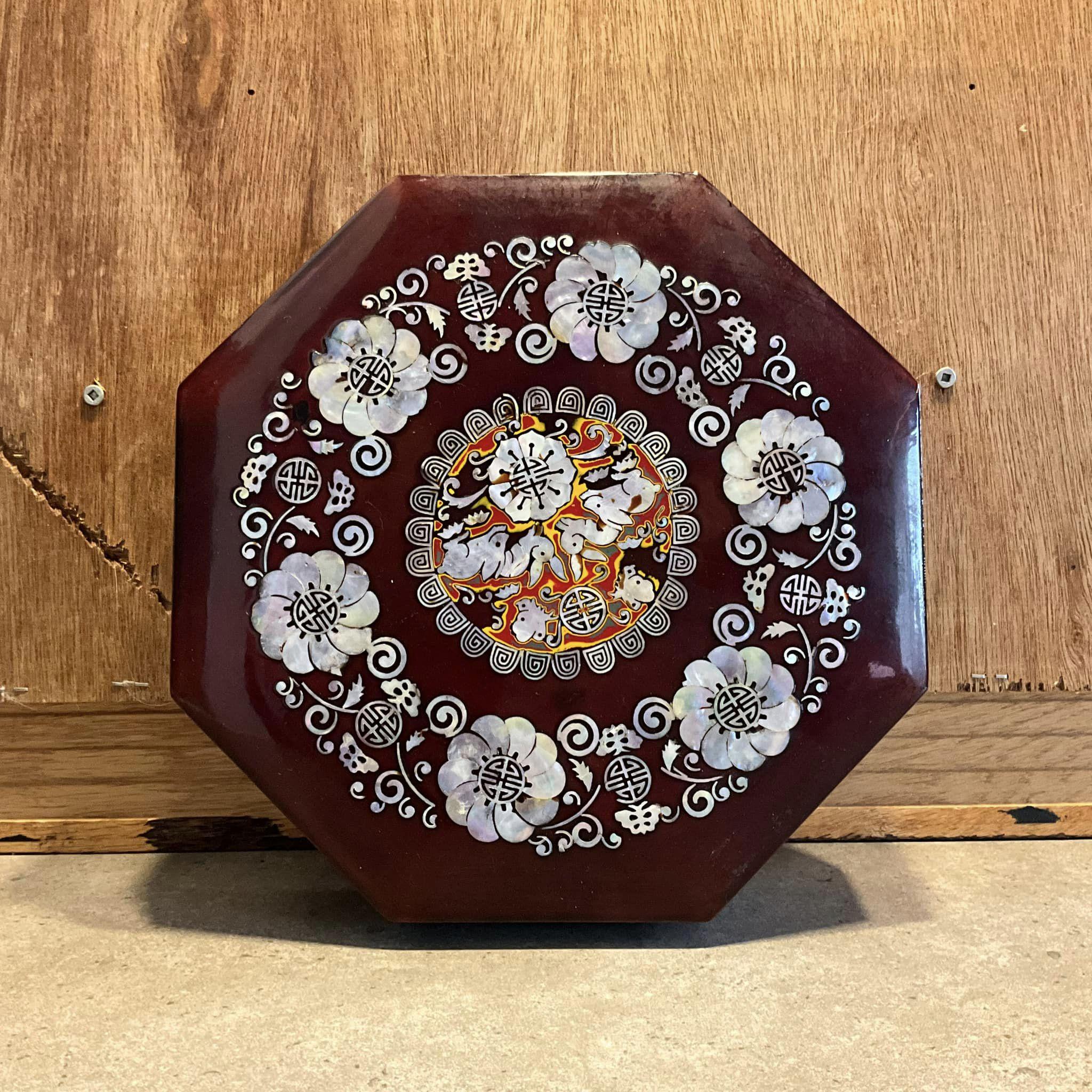 真珠貝の象嵌ラッカー木製ボックス 真珠貝の象嵌ラッカー木製ボックス