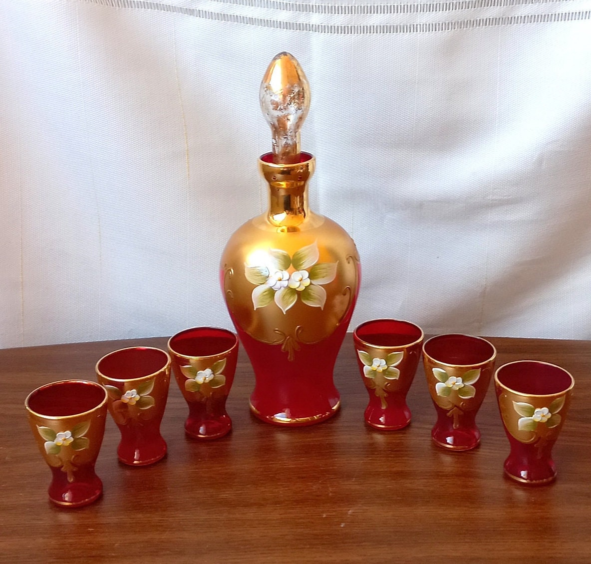 Rot-Gold Murano Glas-Set 