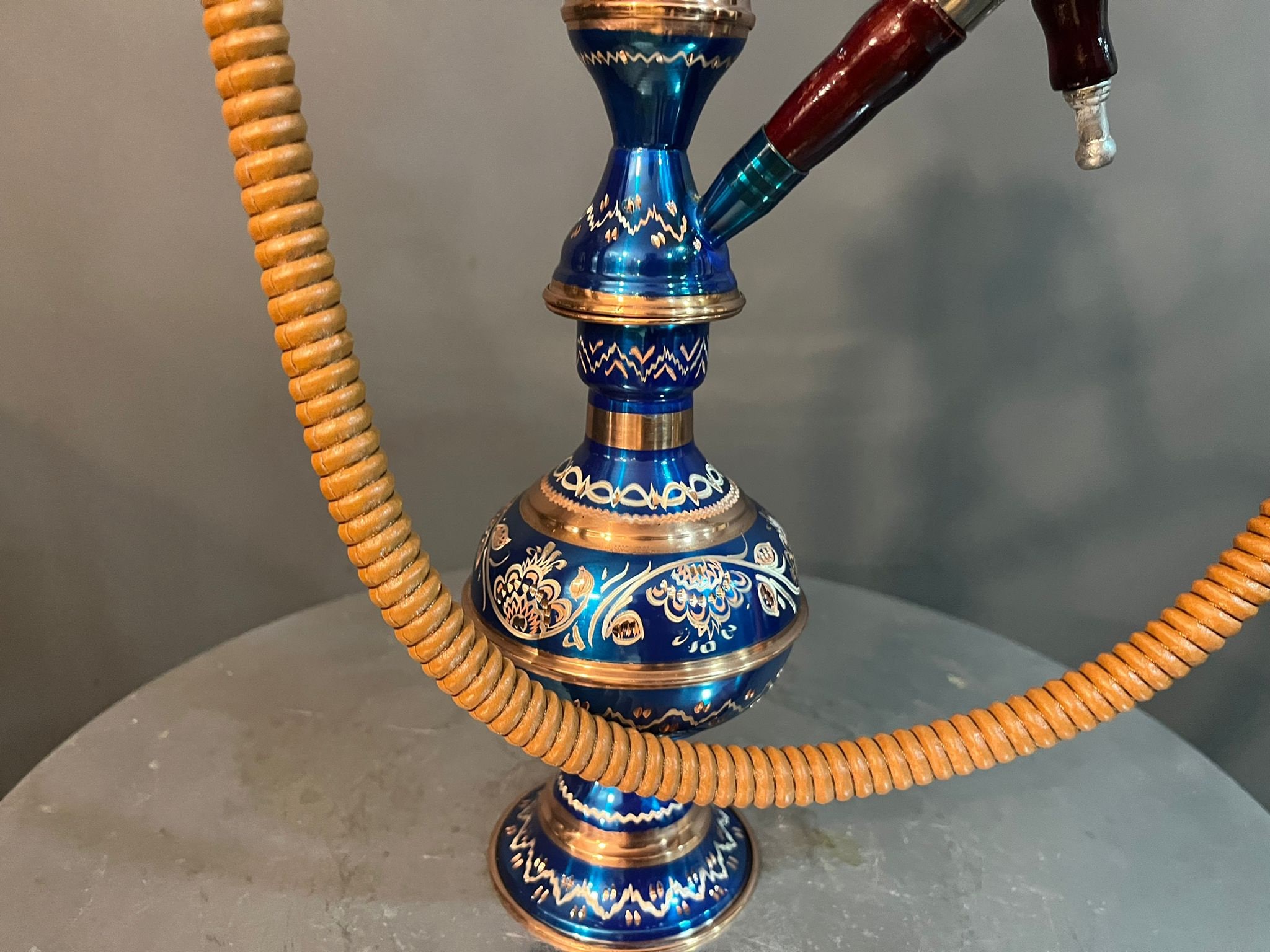 Blue Premium Hookah Set, Carved Copper Hookah,hand Engraved Shisha