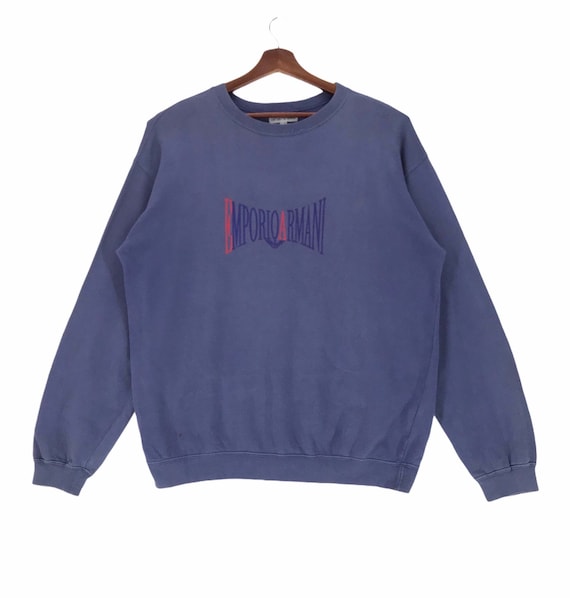 Vintage Emporio Armani Sweatshirt: Italian Luxury Fashion, Large