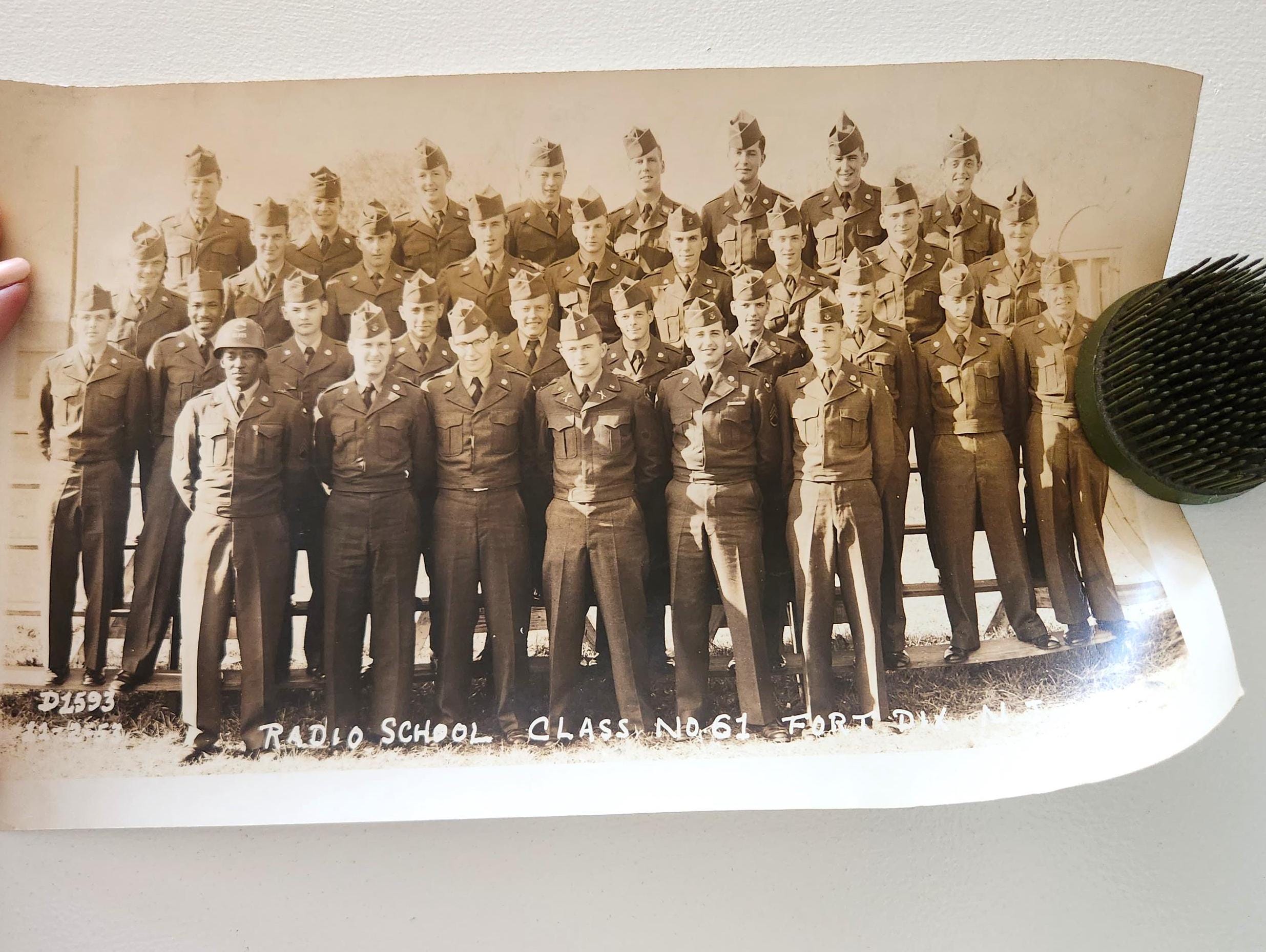 Vintage Military Yearbook Class Photo Radio School Class No.61