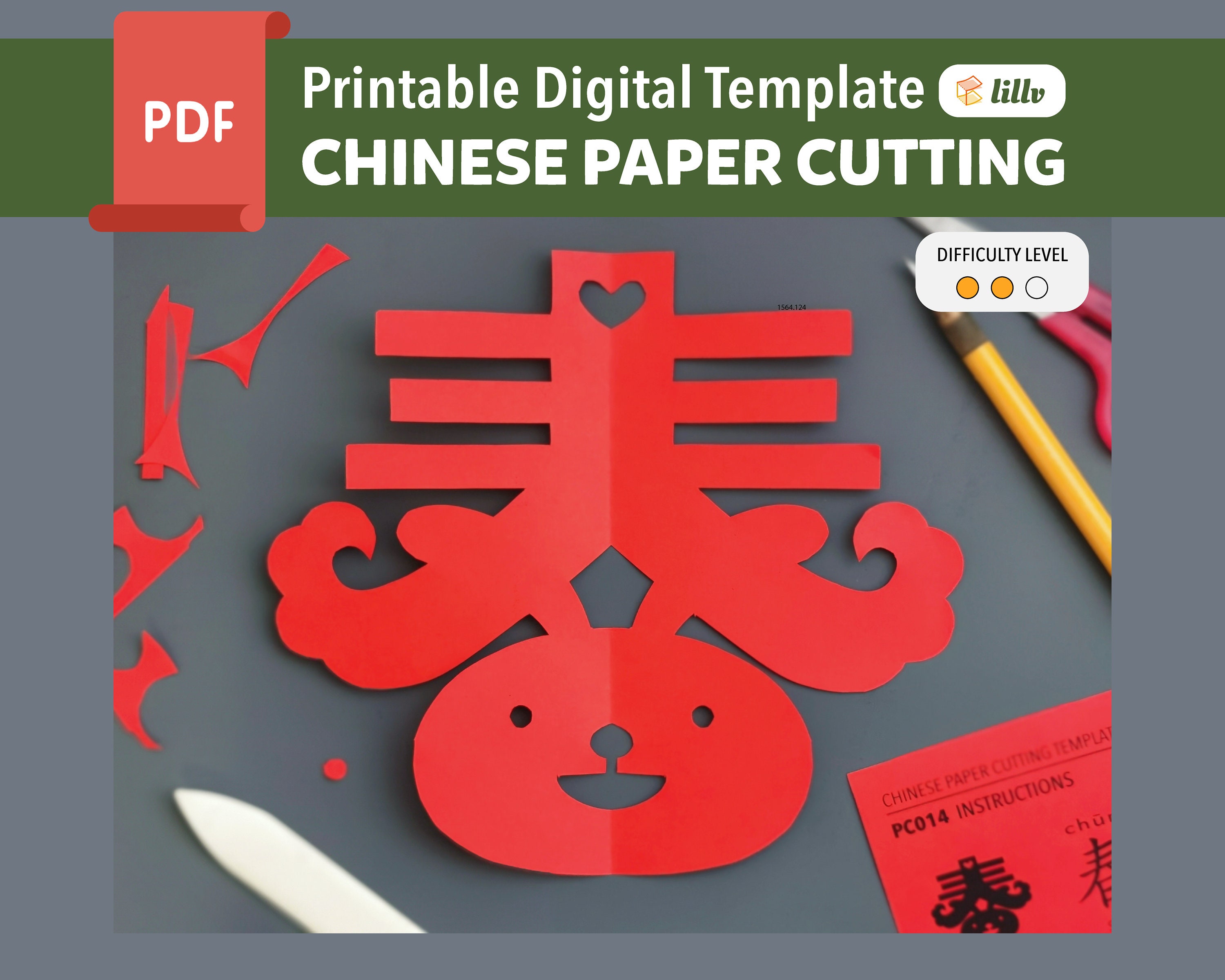 Spring/rabbit/chinese Paper Cutting/digital/printable Template/pdf