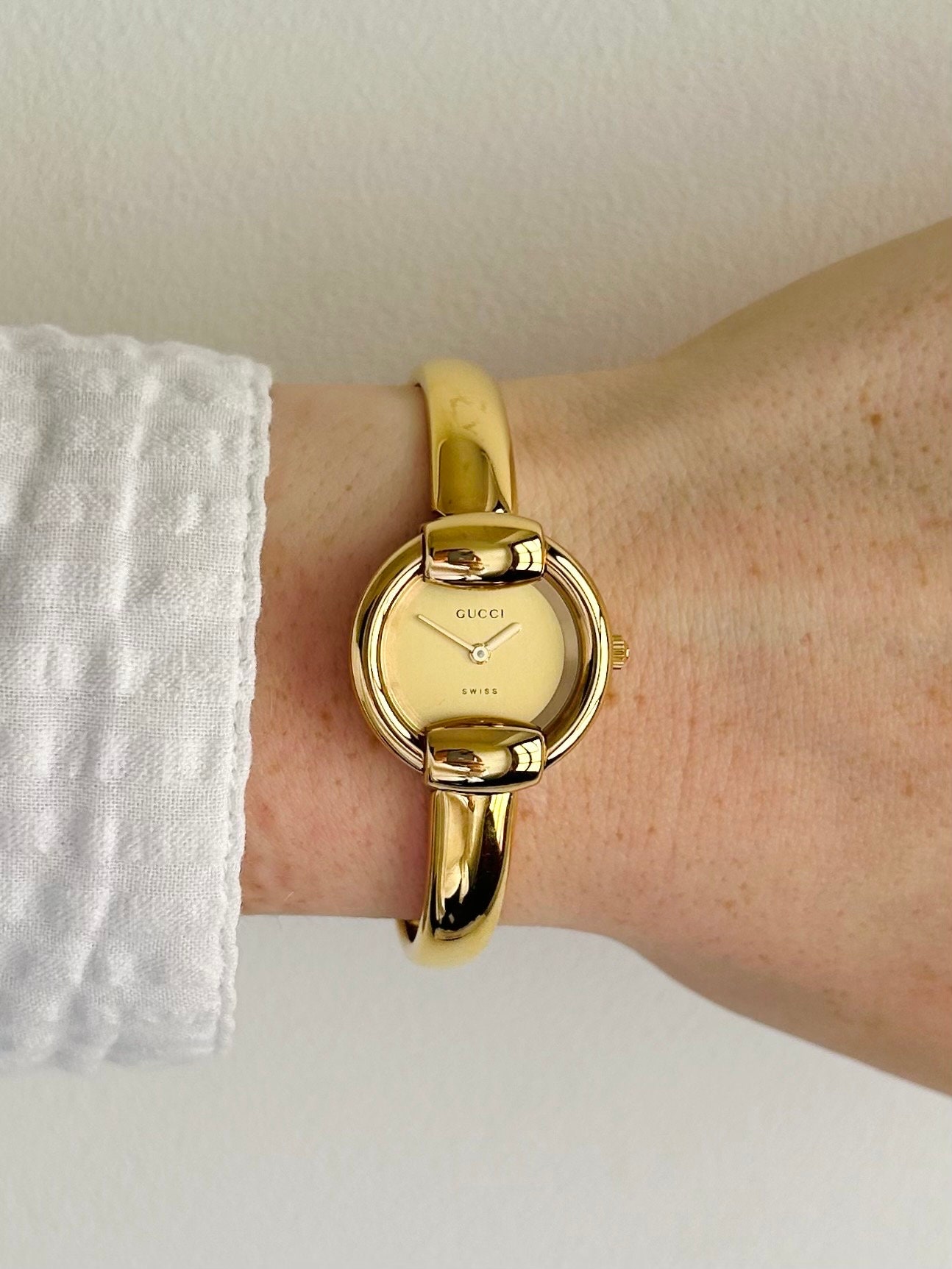 Vintage Gucci Ladies Watch, Gucci Womens 1400L Watch, Gucci Gold