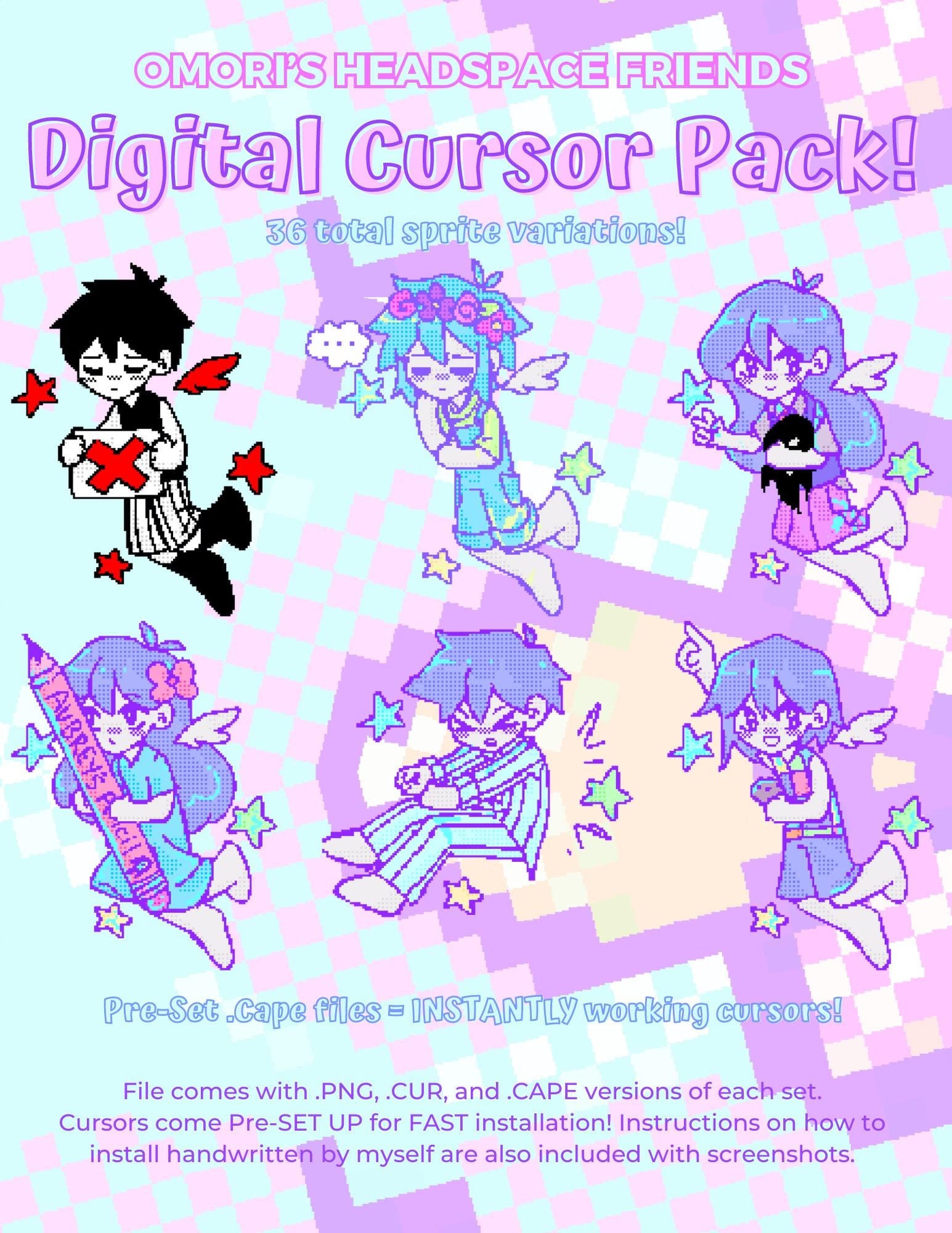 OMORI Headspace Friends Cursor Set: 36 Sprites (digital Download