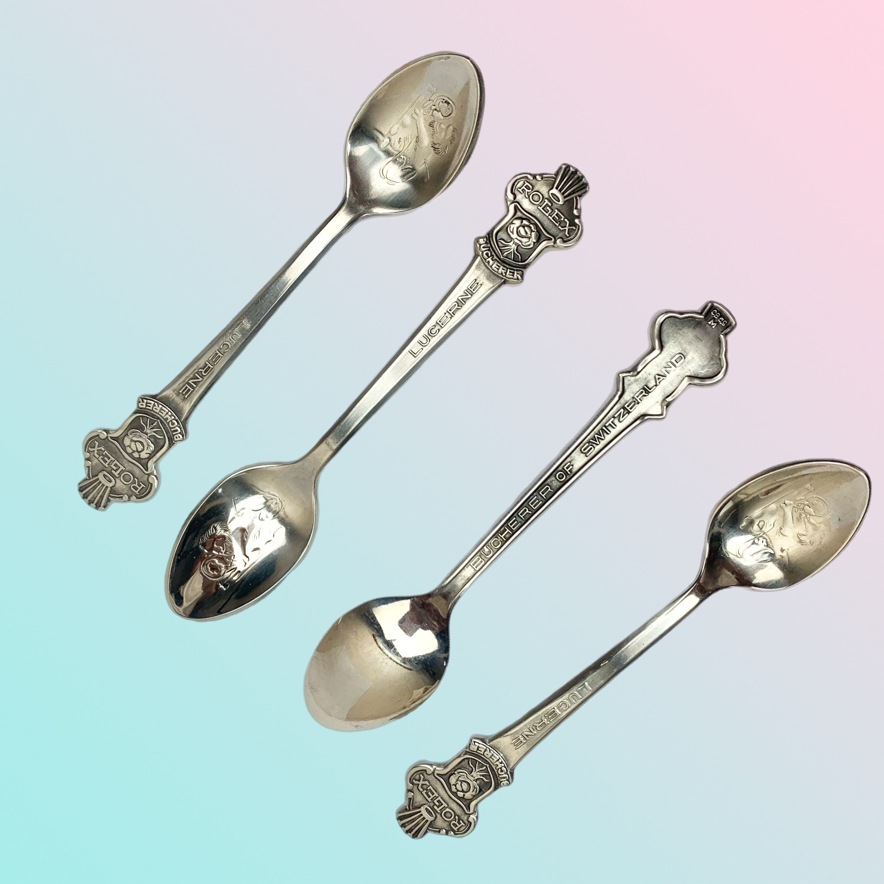 Rolex | Vintage Set of 4 Spoons | Stamped Rolex Lucerne Bucherer