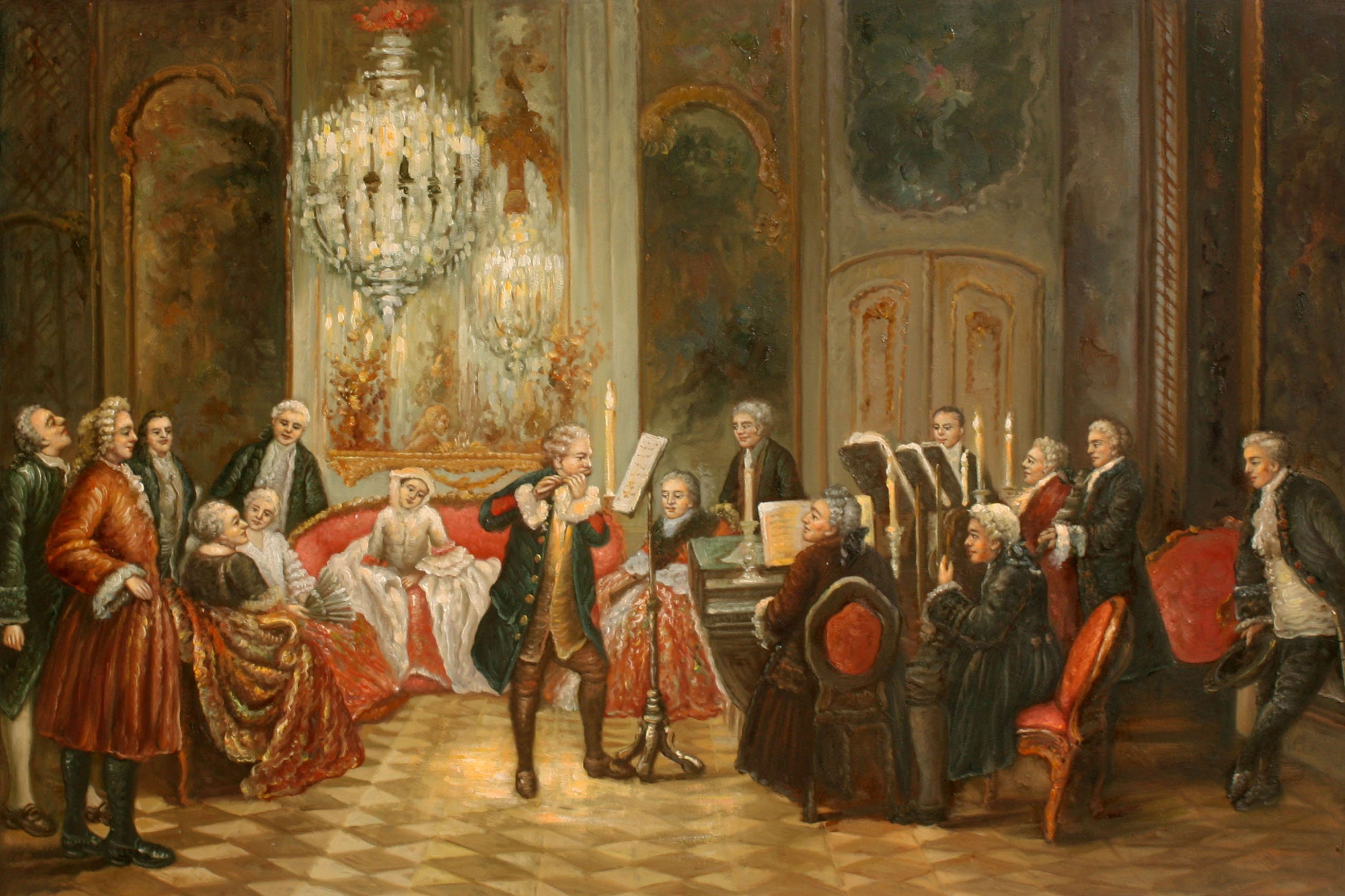 Adolph Menzel Frederick the Great Playing the Flute at Sanssouci