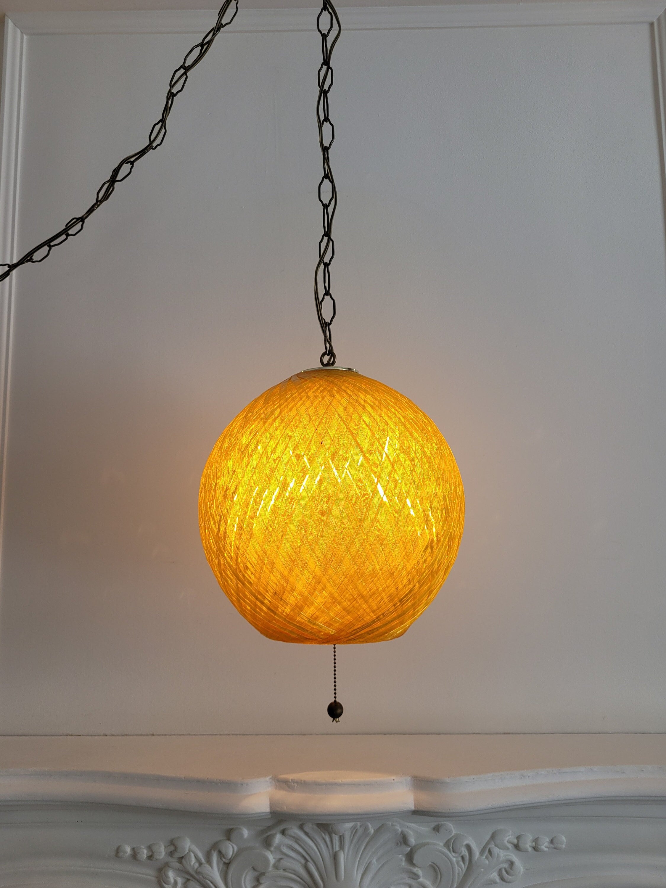 Large Vintage Plug-in Spaghetti Swag Lamp, Mid-century Modern