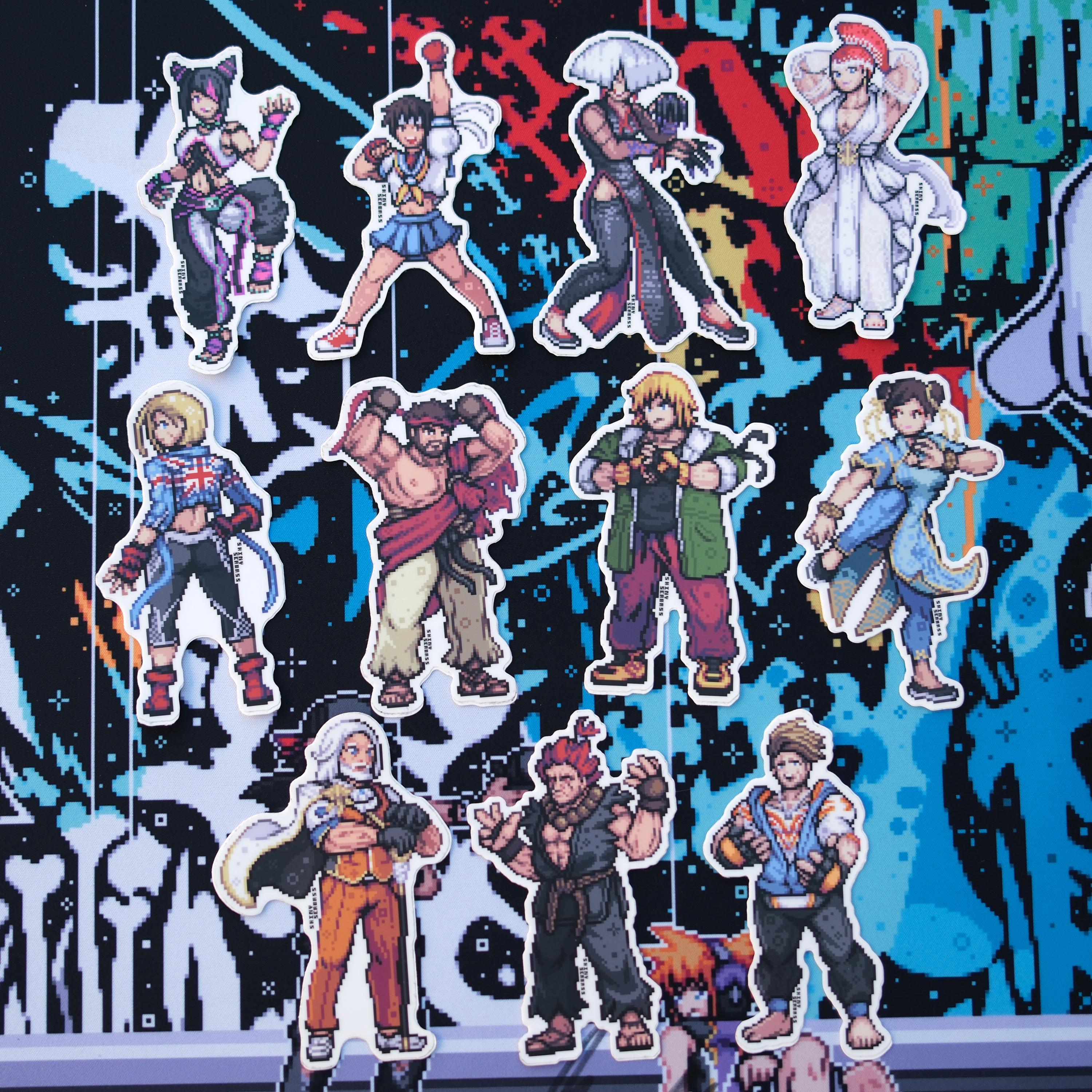 超希少 美品 全12キャラ ストリートファイター シール カード 両面絵柄