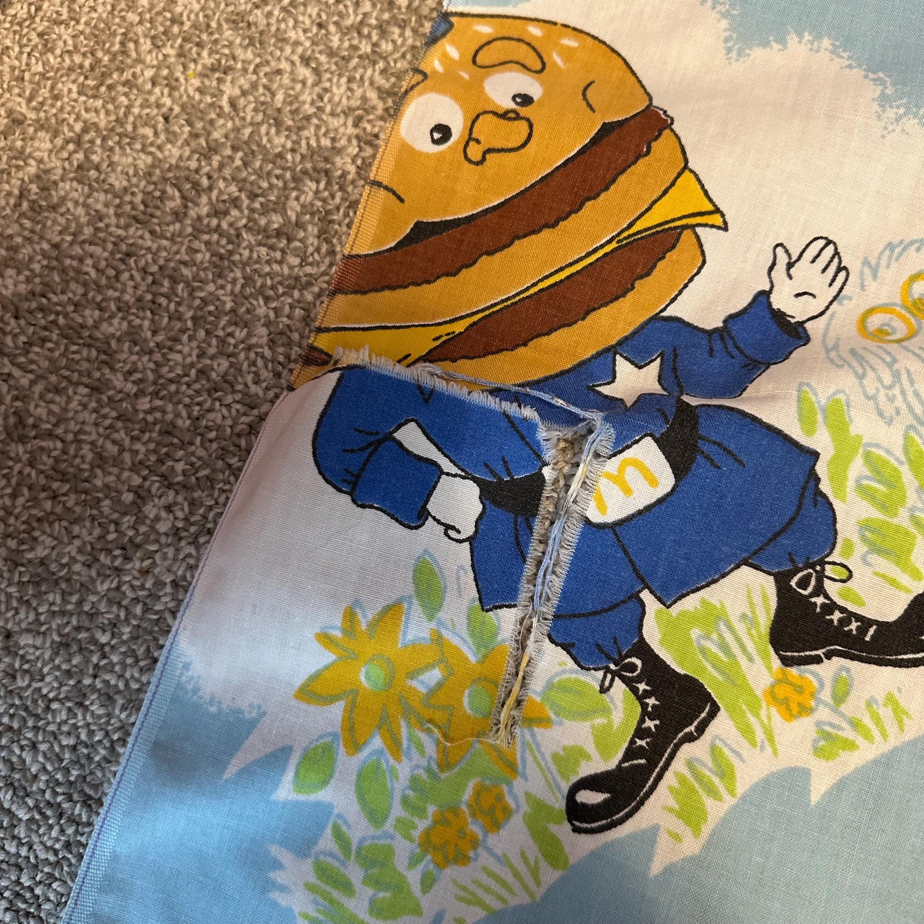 Vintage Mcdonald's Blue Bedding Twin Standard Flat & Fitted Sheets