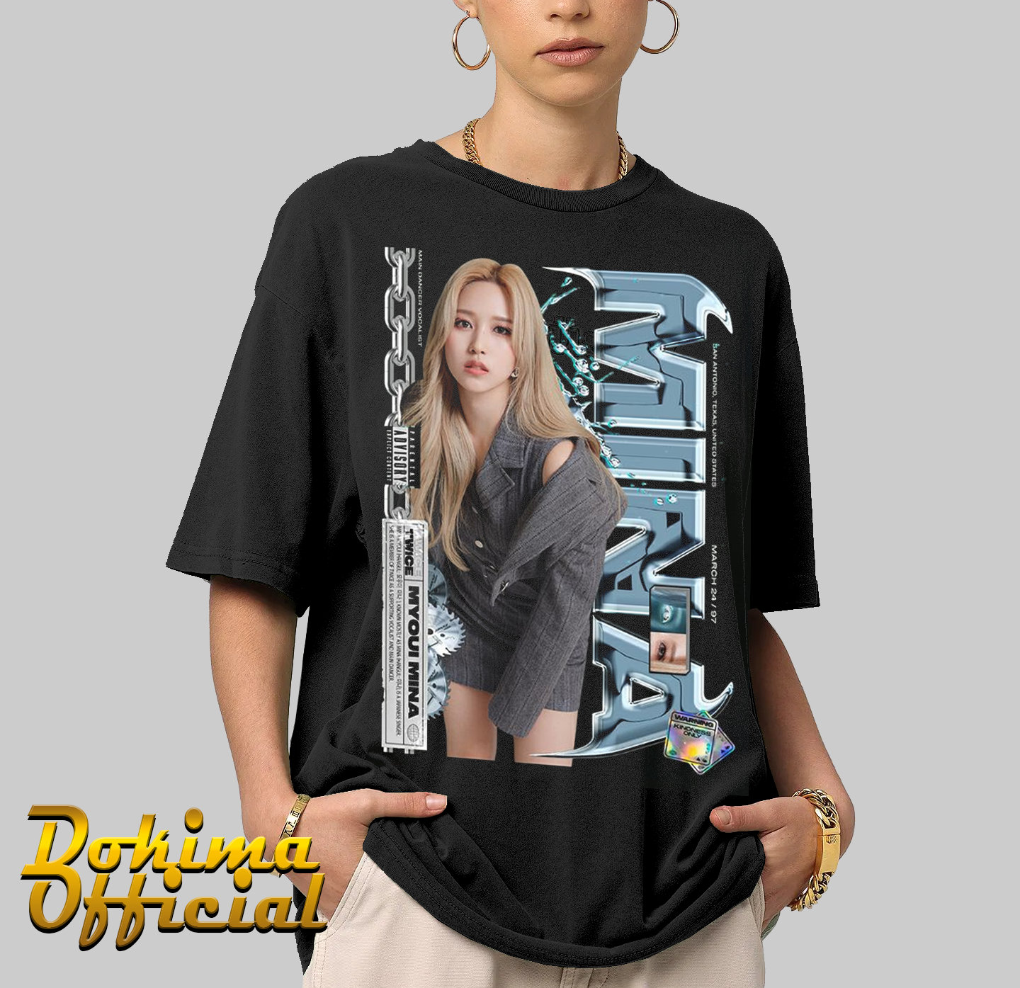 MINA TWICE、KPOP ヴィンテージスタイル Tシャツ ギフト、TWICE 韓国