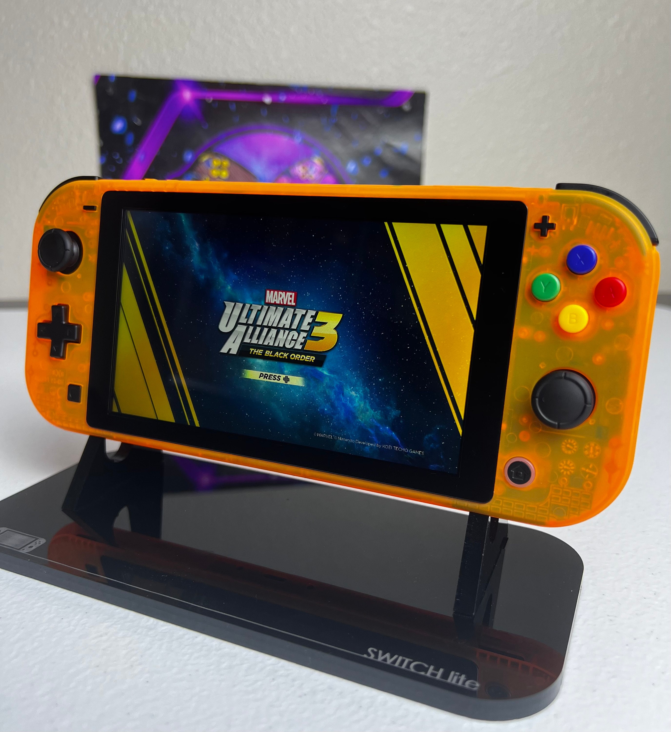Transparent Orange - Black Accents & Colorful ABXY - Custom Switch