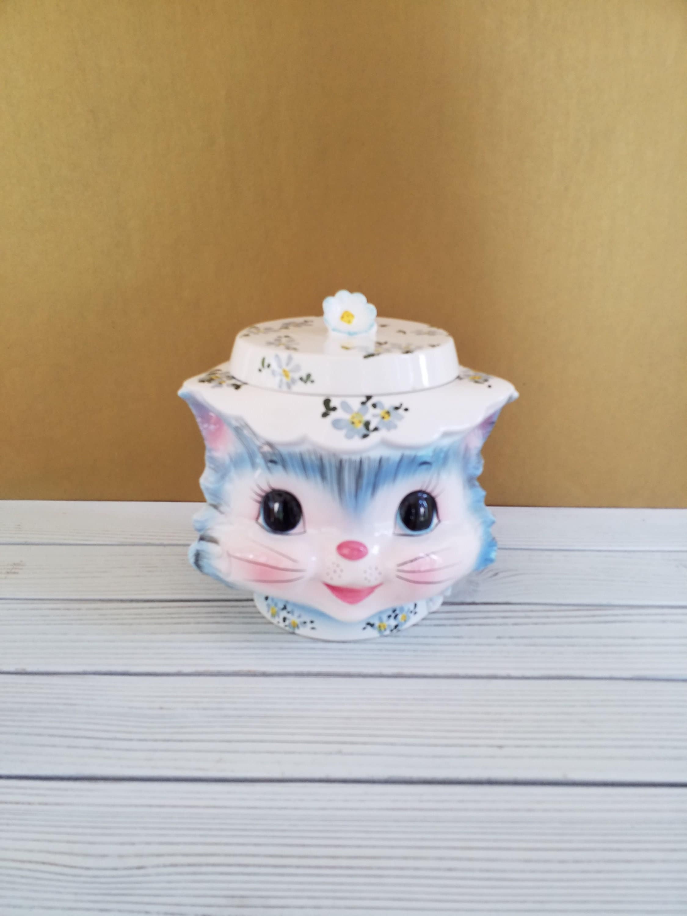Lefton Miss Priss Cat Cookie Jar Ceramic Vintage Mid Century - Etsy